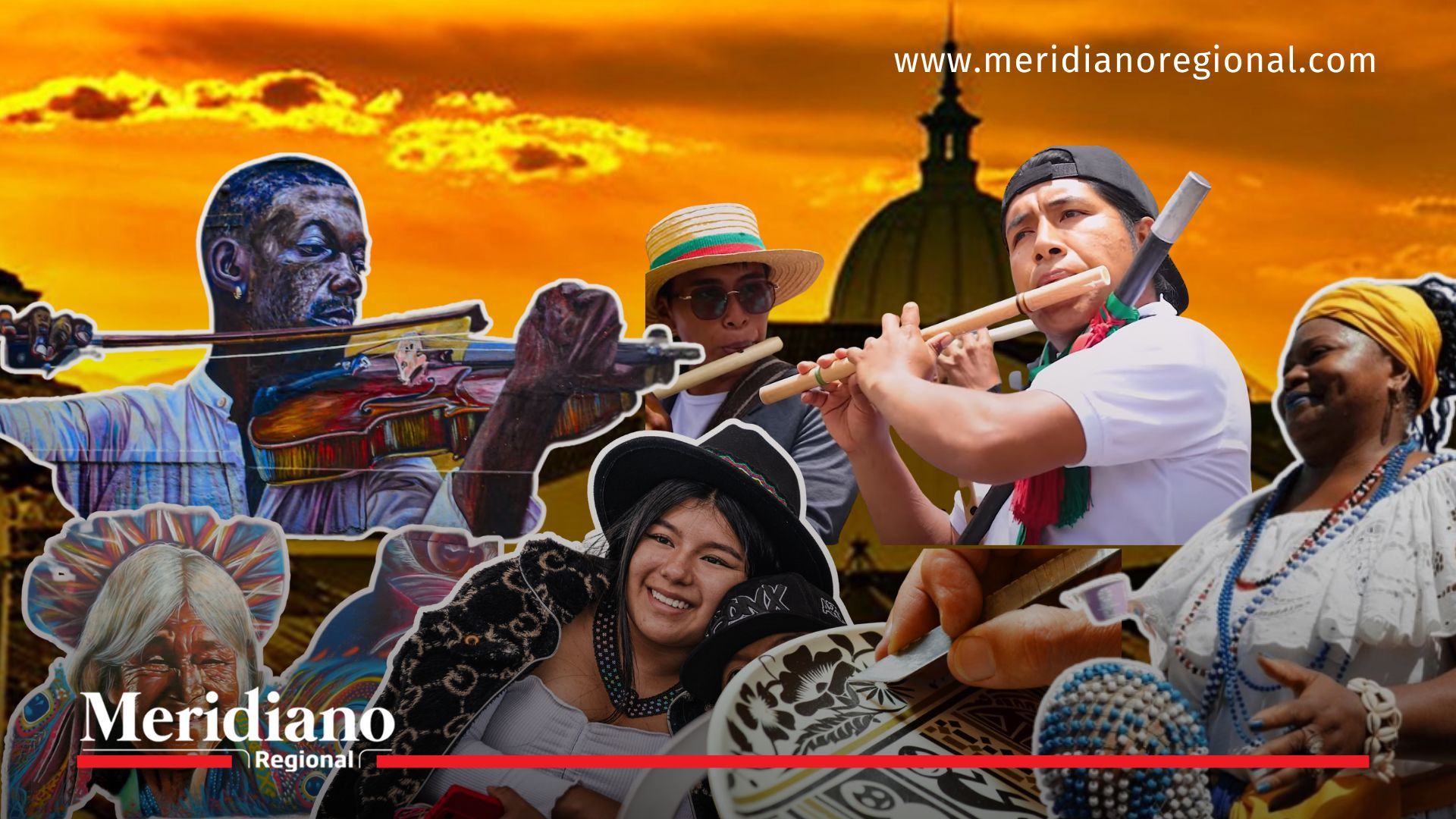 Expresiones artísticas y culturales del Cauca, retratadas por Meridiano Regional, destacando la riqueza étnica, musical y artesanal del territorio.
