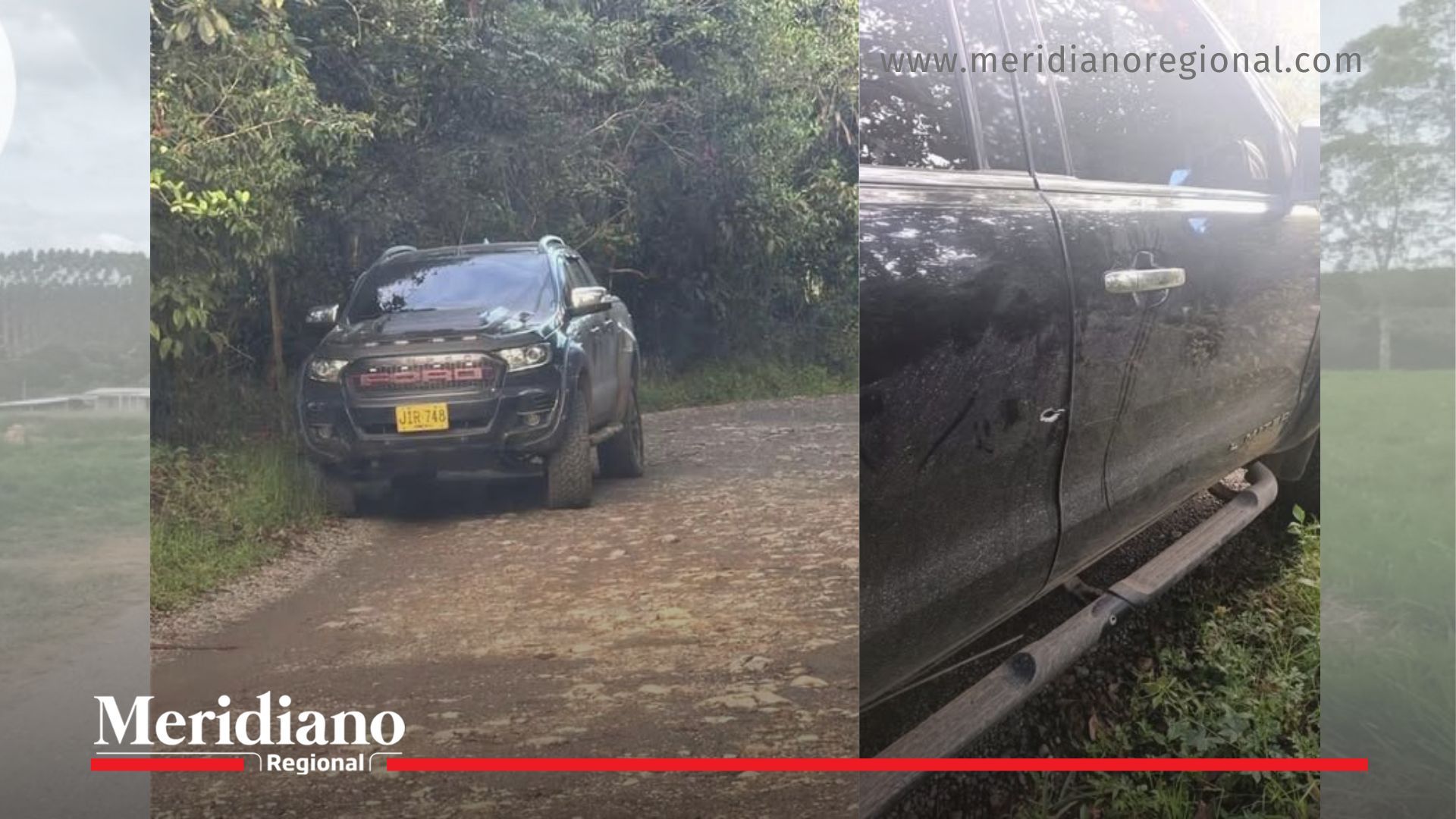 Camioneta del presunto atacante ubicada en la zona rural de Río Blanco