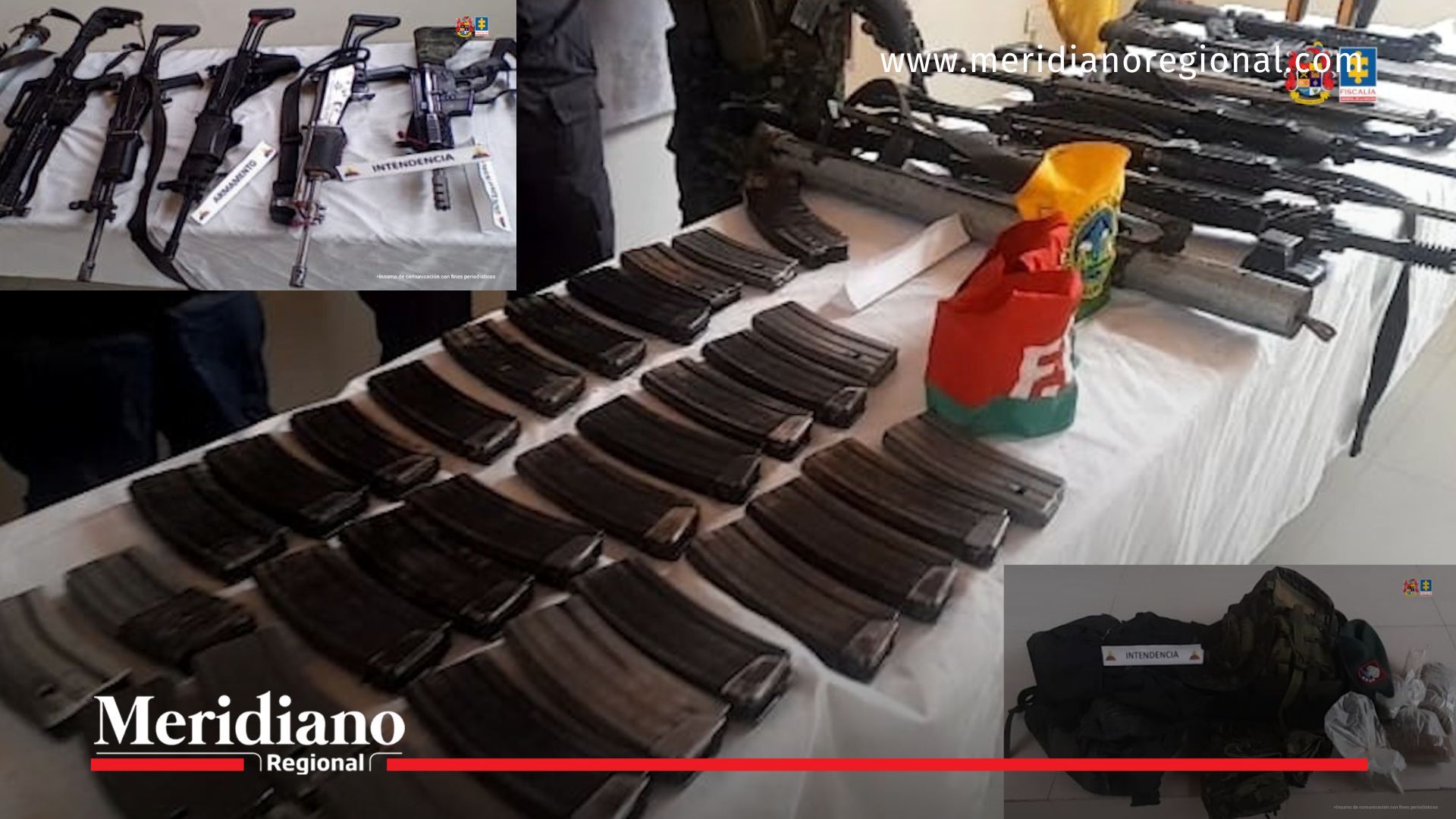 Fusiles, proveedores y material táctico incautado a las AUN durante operativo en Cumbal.