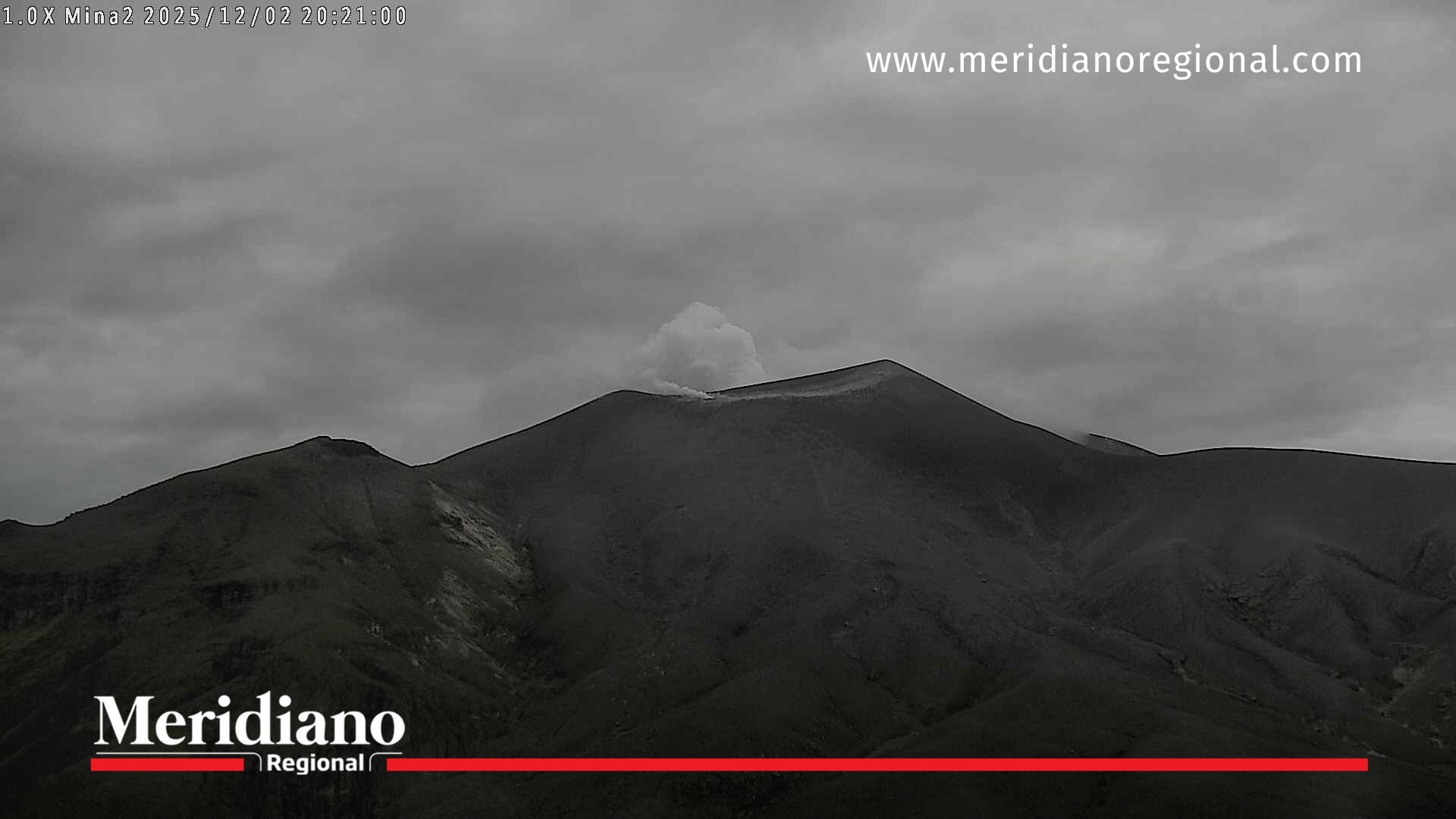 Emisión de ceniza del volcán Puracé en alerta naranja el 3 de diciembre de 2025