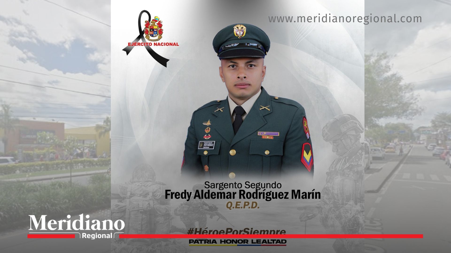 Homenaje del Ejército Nacional al soldado que evitó un secuestro y falleció tras ser herido en un combate en la Panamericana.