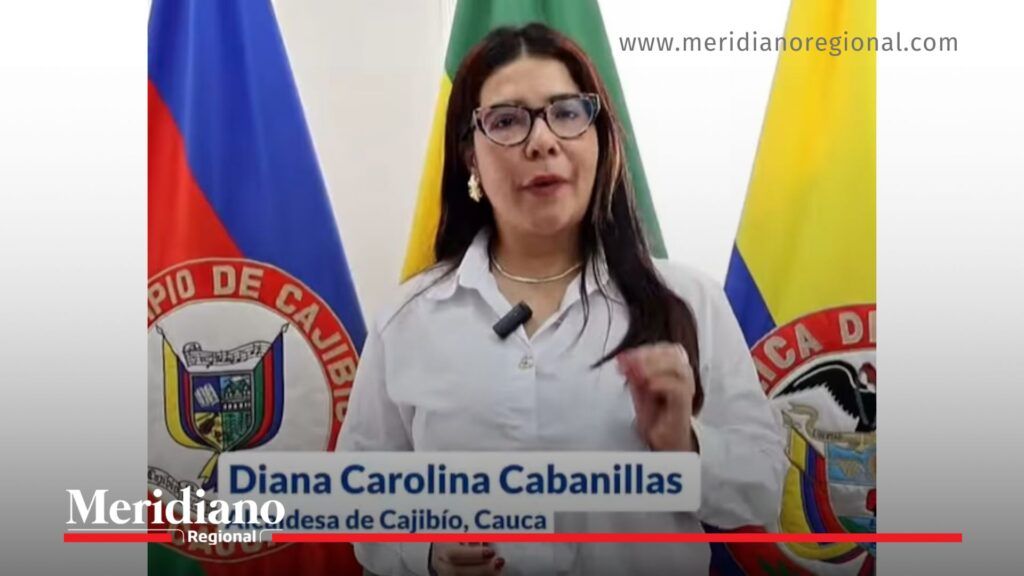 Alcaldesa de Cajibío Diana Cabanillas durante su labor institucional