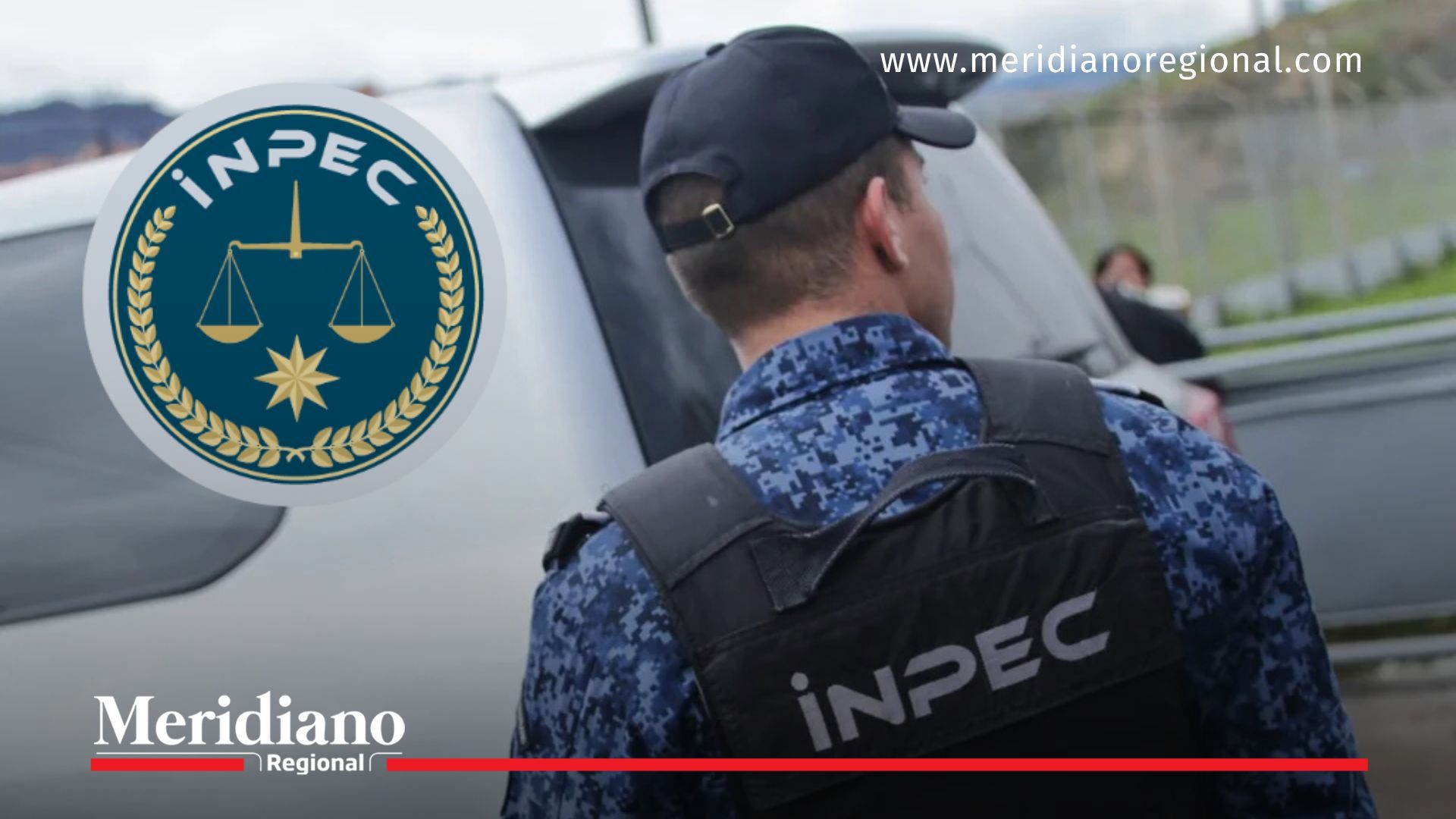 Funcionario del Inpec con chaleco táctico mientras la entidad reforzó armamento por ataques del plan pistola.