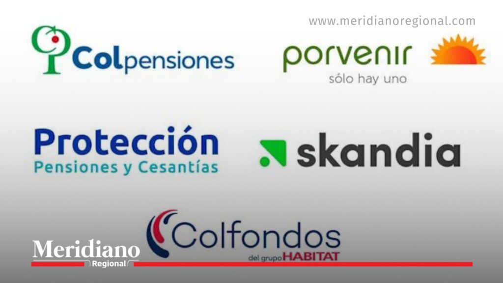 Logotipos de entidades públicas y privadas que administran pensiones en Colombia.