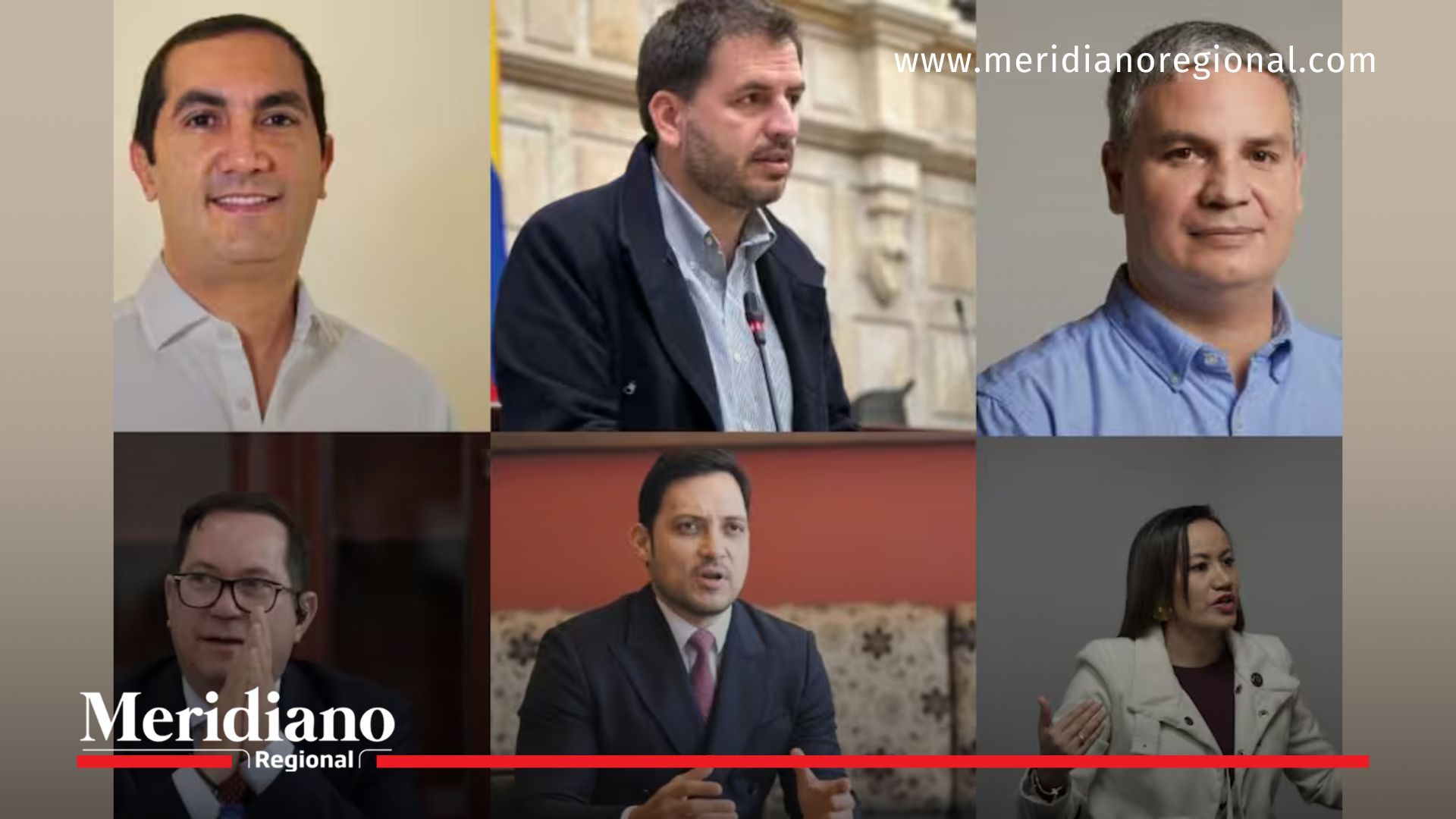 Mosaico con retratos de candidatos de diferentes partidos para las elecciones legislativas 2026.