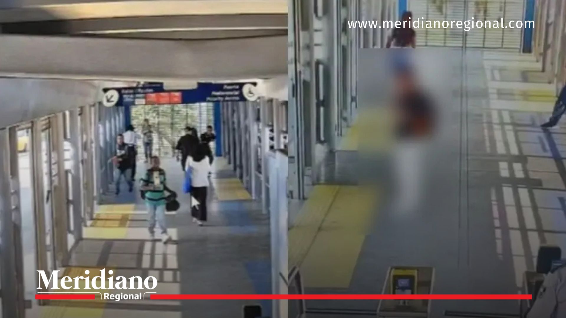 Capturas de video de seguridad del MIO que muestran el interior de la estación antes del caso de intolerancia en Cali.