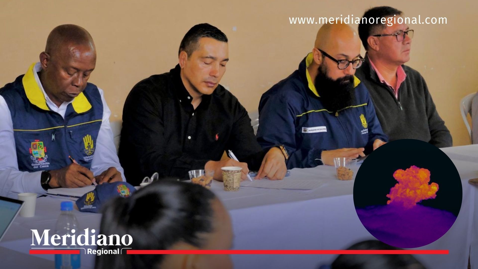 El gobernador del Cauca y el director de la UNGRD lideraron una mesa de coordinación en Puracé tras la alerta Naranja, mientras se evalúan alojamientos temporales y acciones de respuesta.