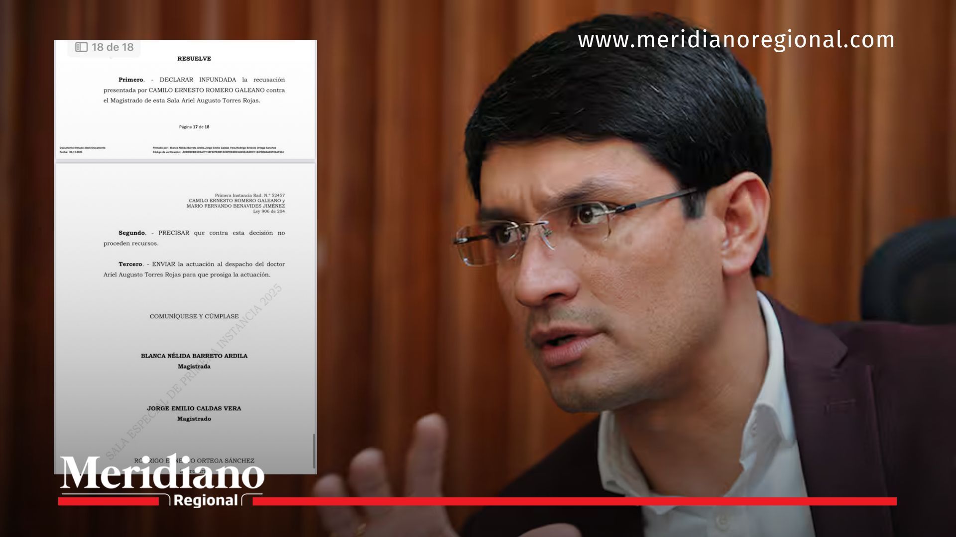Camilo Romero hablando a medios de comunicación antes de la polémica por el caso de la Licorera de Nariño.