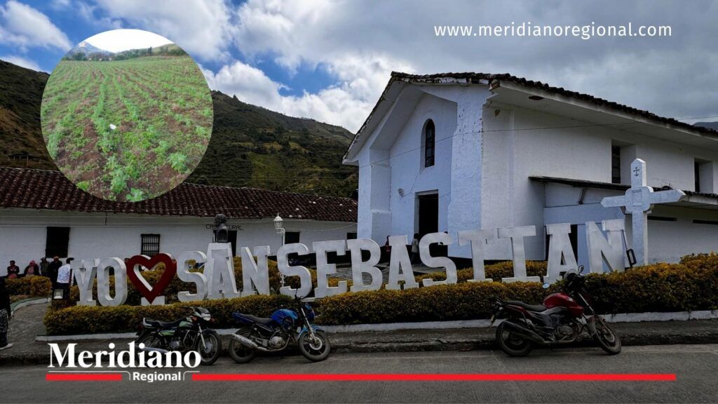 Parque principal de San Sebastián Cauca, uno de los municipios afectados por las heladas en el Cauca y la pérdida de cultivos agrícolas.