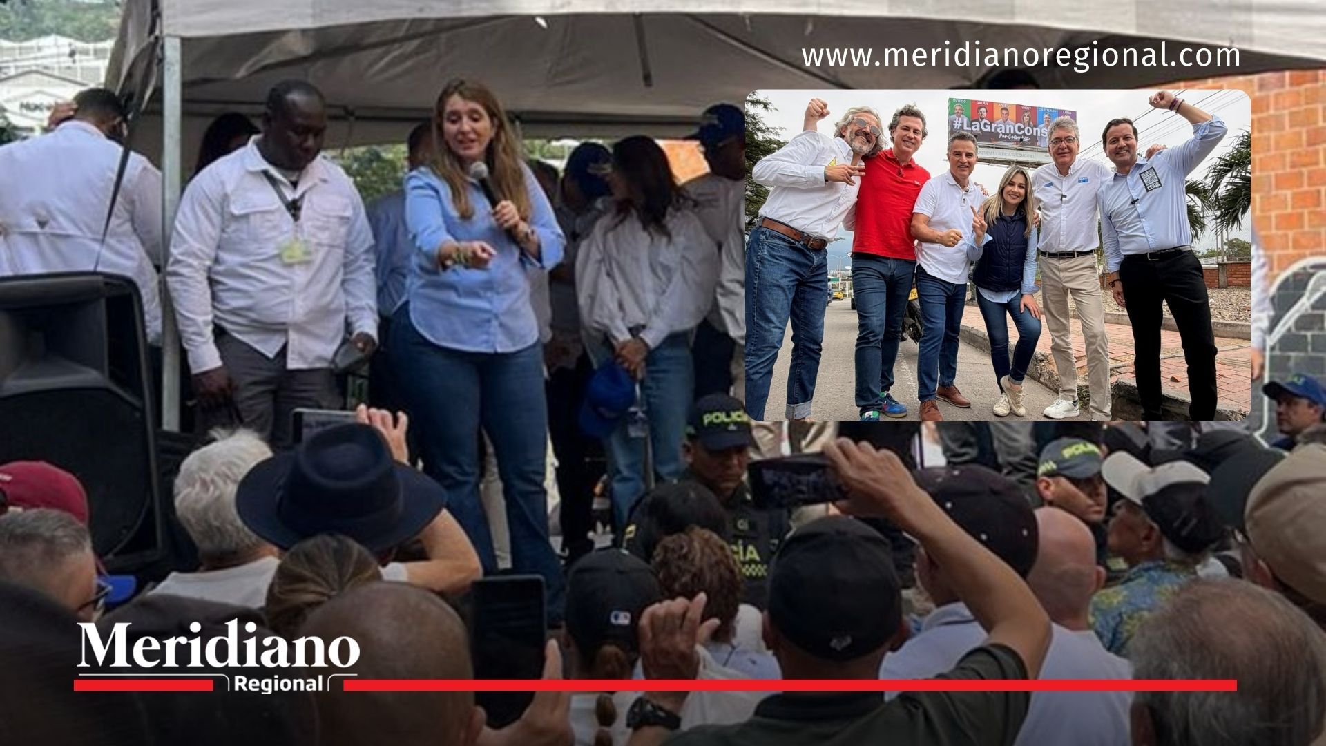 Paloma Valencia y líderes de la Gran Consulta por Colombia durante actos políticos rumbo a las elecciones presidenciales de 2026.