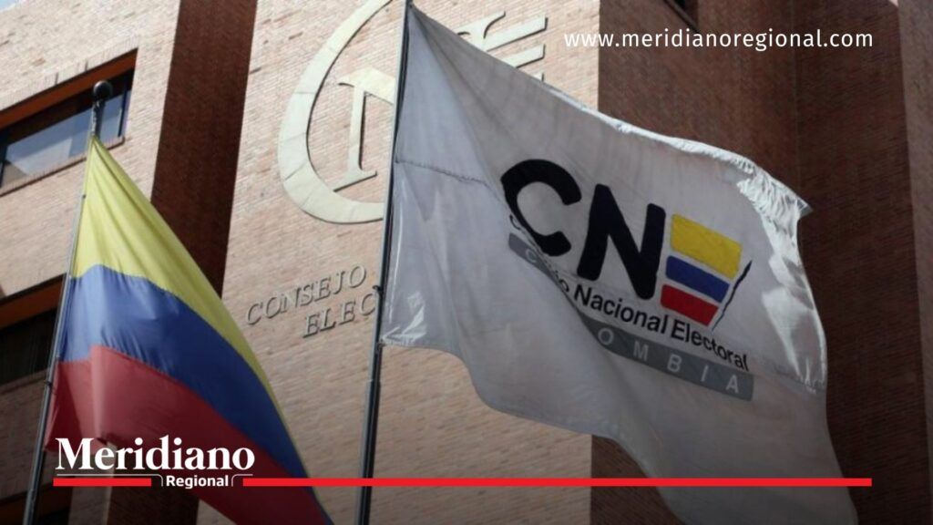 Derroche electoral del CNE en Colombia reflejado en la sede del Consejo Nacional Electoral con banderas institucionales