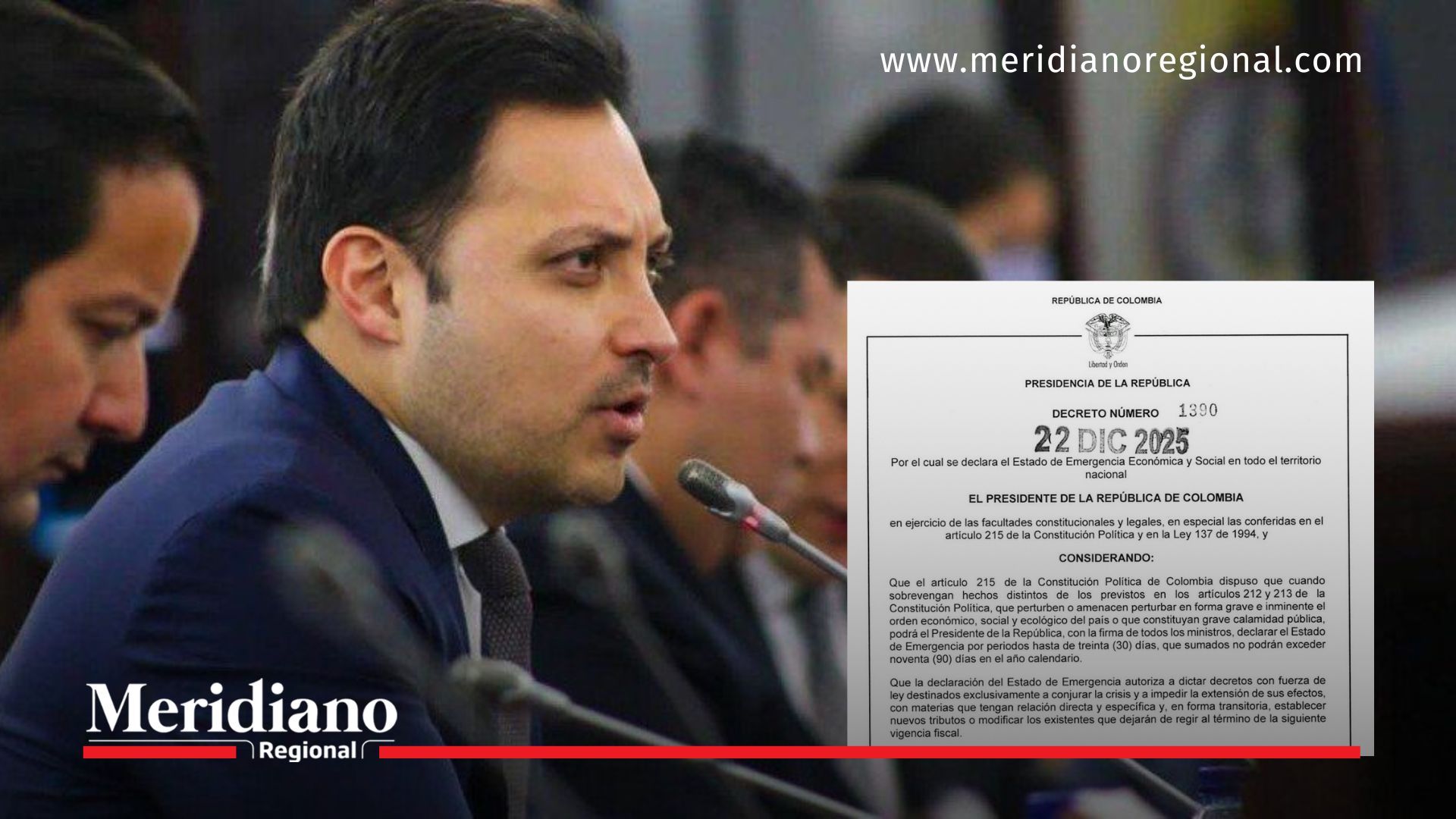 Carlos Fernando Motoa presenta en el Senado citación a ministros del Gobierno Petro por emergencia económica.