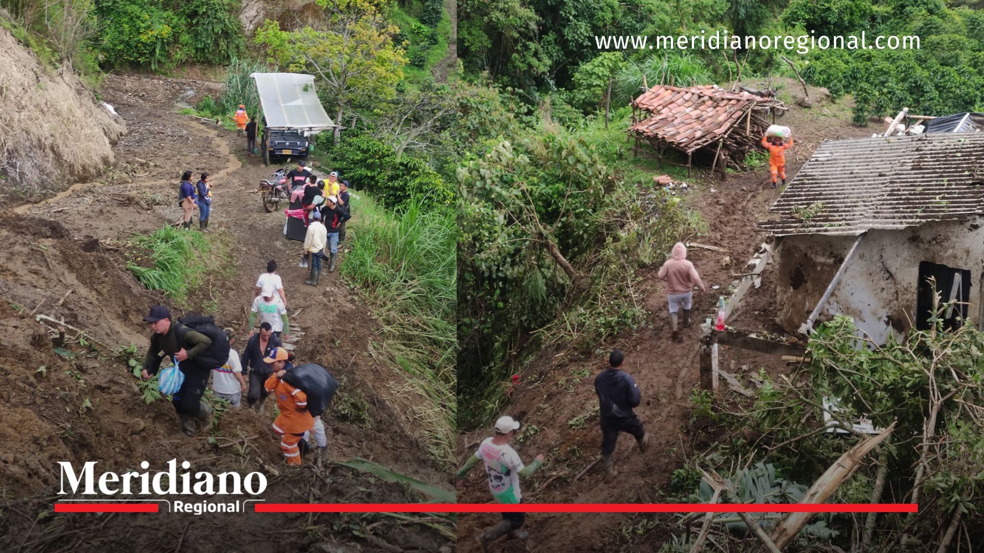 deslizamiento en San Pablo Nariño con familias damnificadas evacuando tras emergencia invernal