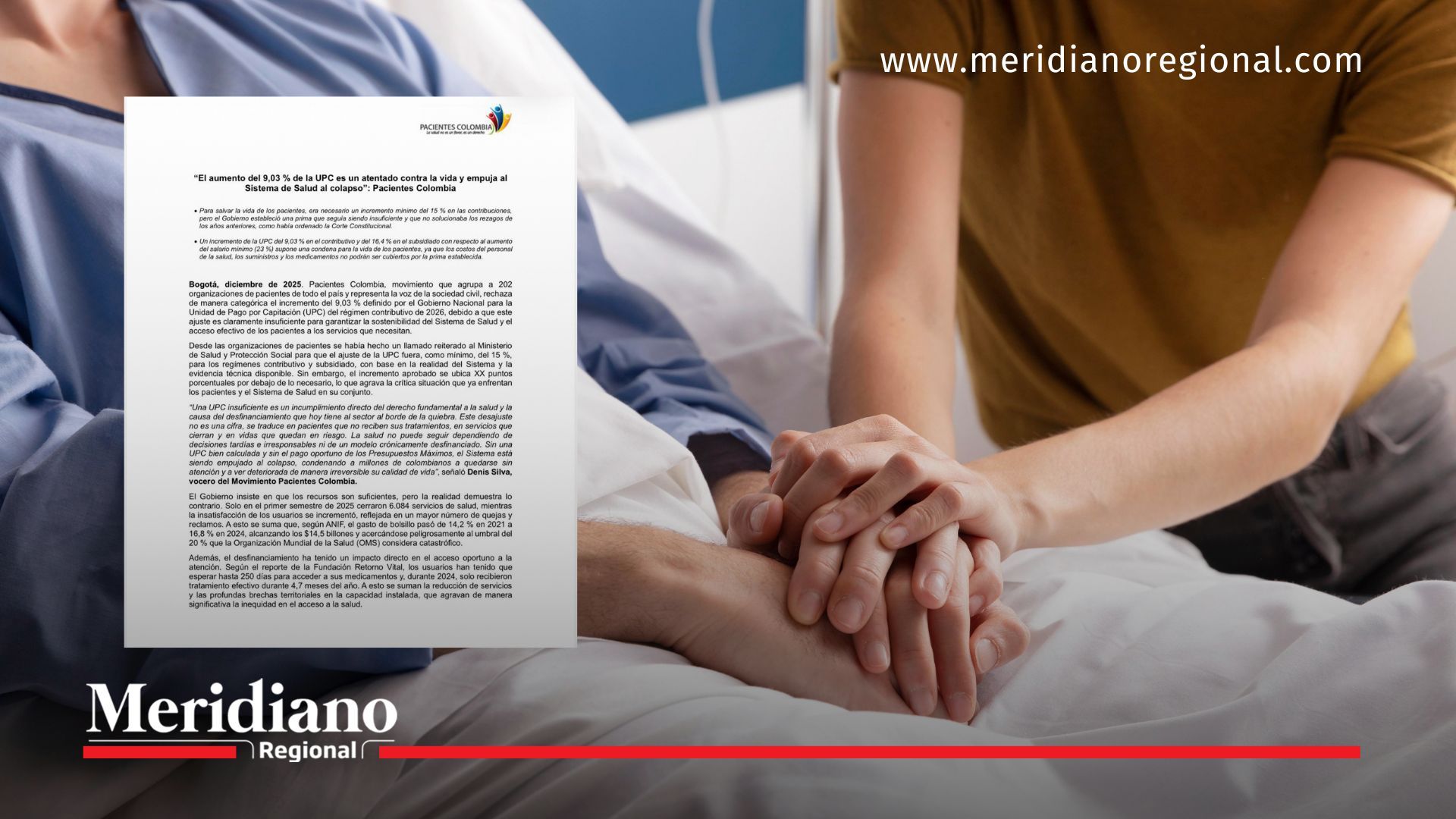Pacientes advierten que el aumento de la UPC es insuficiente y podría afectar la atención, los tratamientos y el acceso oportuno a servicios de salud en Colombia.