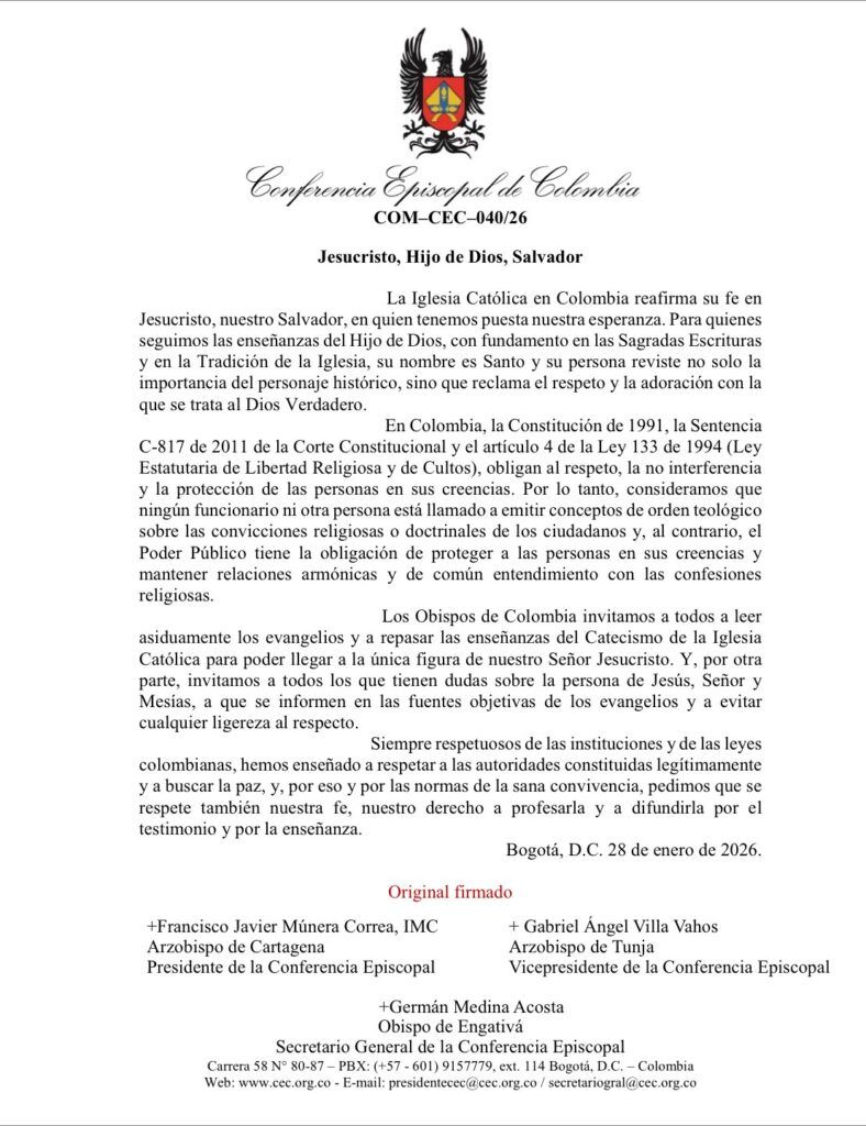 Declaraciones de Petro sobre Jesús generan pronunciamiento de iglesias cristianas en Colombia por la libertad religiosa