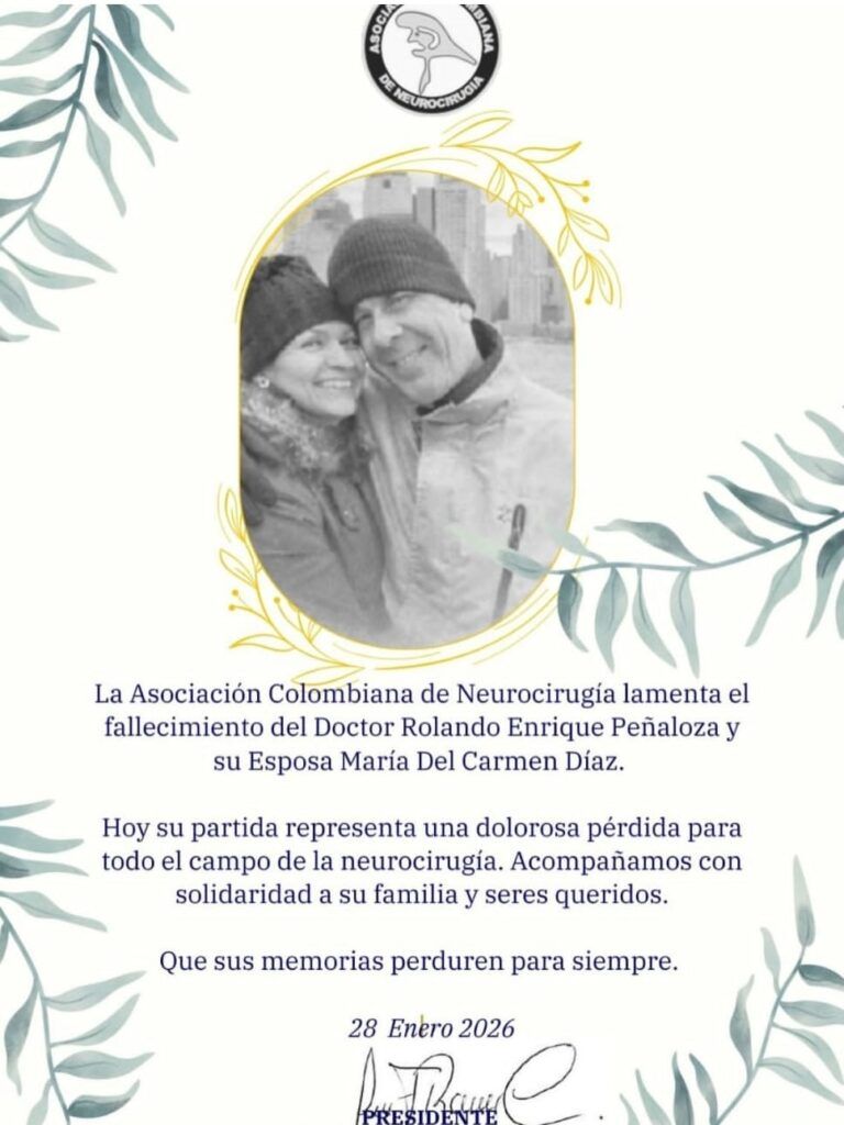 Accidente avión Satena Catatumbo: comunicado de la Asociación Colombiana de Neurocirugía - Meridiano Regional Comunicado de la Asociación Colombiana de Neurocirugía por la muerte del doctor Rolando Enrique Peñaloza en el accidente avión Satena Catatumbo.