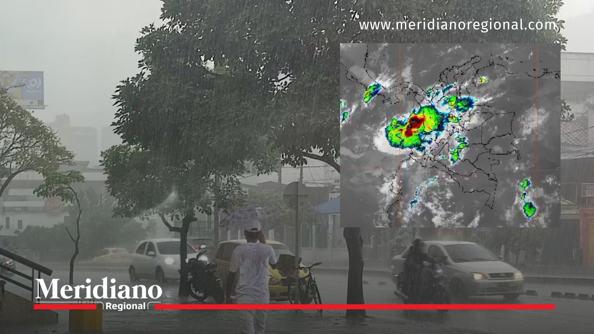 Persona bajo la lluvia en Cali con pronóstico del Ideam sobre lluvias en el suroccidente colombiano