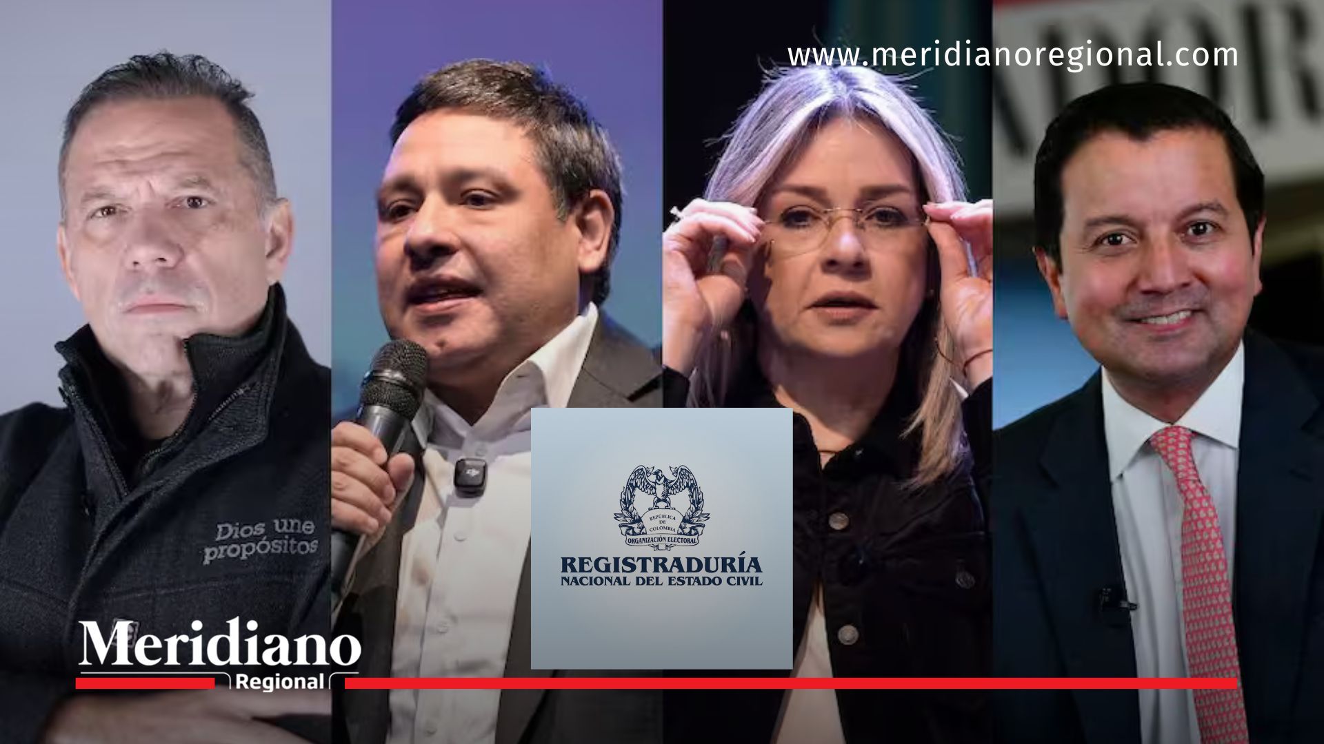Parte de los candidatos presidenciales por firmas que ya recibieron el aval de la Registraduría Nacional del Estado Civil para avanzar en la carrera presidencial de 2026.