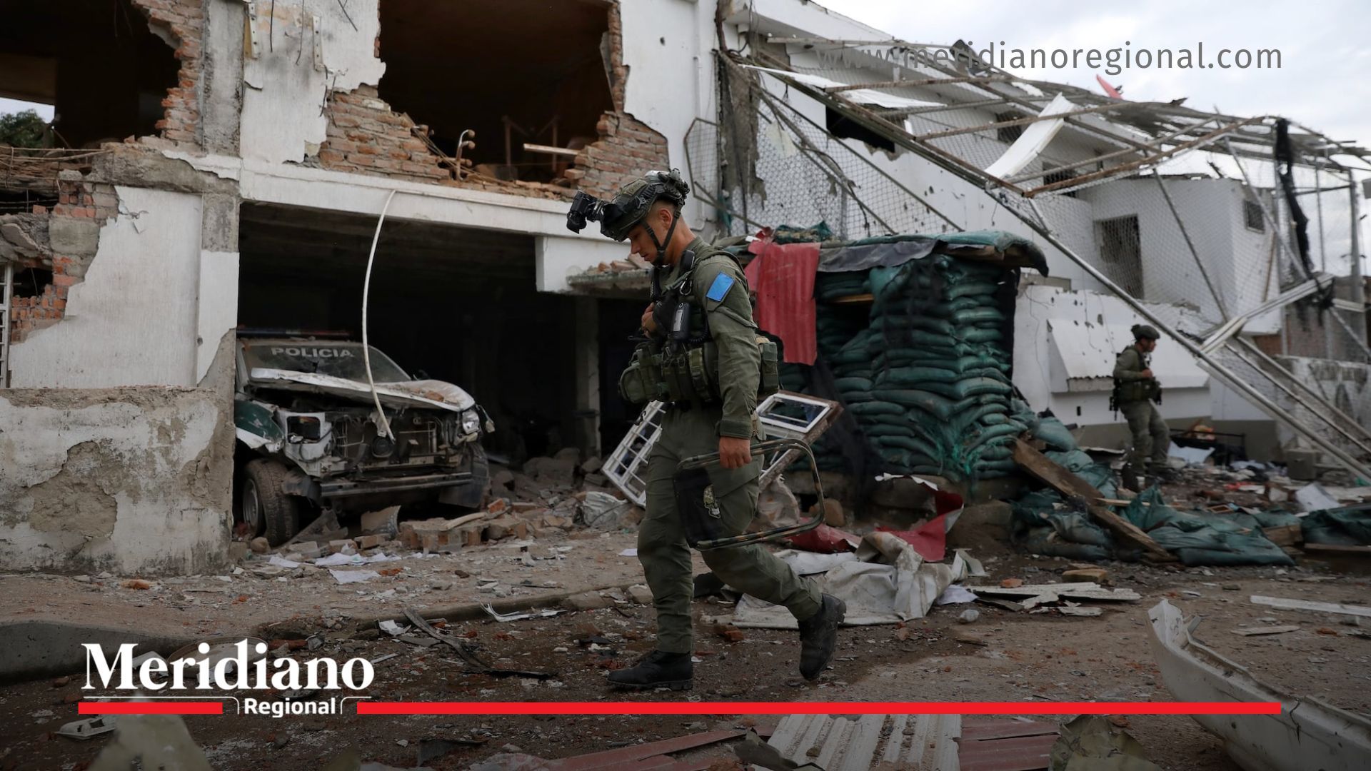 Policía Nacional recorre infraestructura destruida por crisis humanitaria en Buenos Aires, Cauca