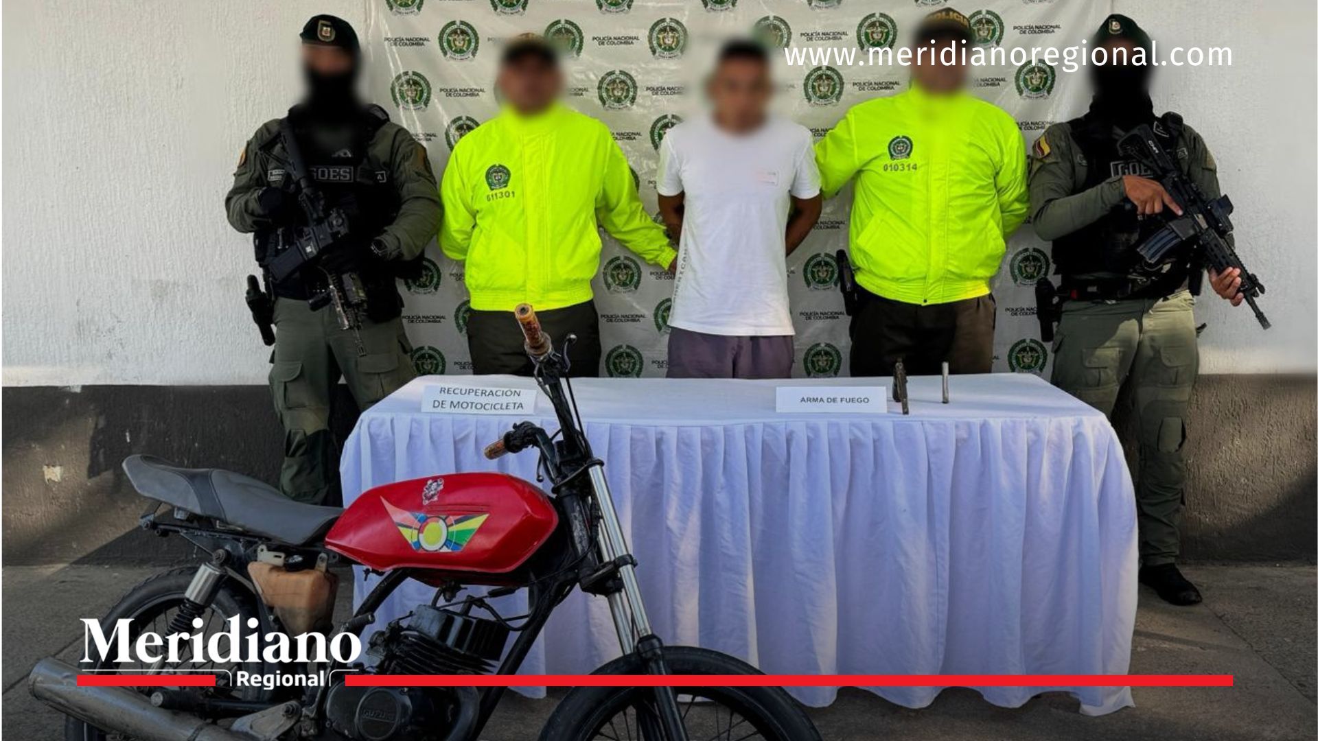 Alias Juanse Popayán fue capturado en flagrancia durante un operativo policial en la Comuna 7 de Popayán. En el procedimiento se incautó un arma de fuego y se recuperó la motocicleta en la que se movilizaba.