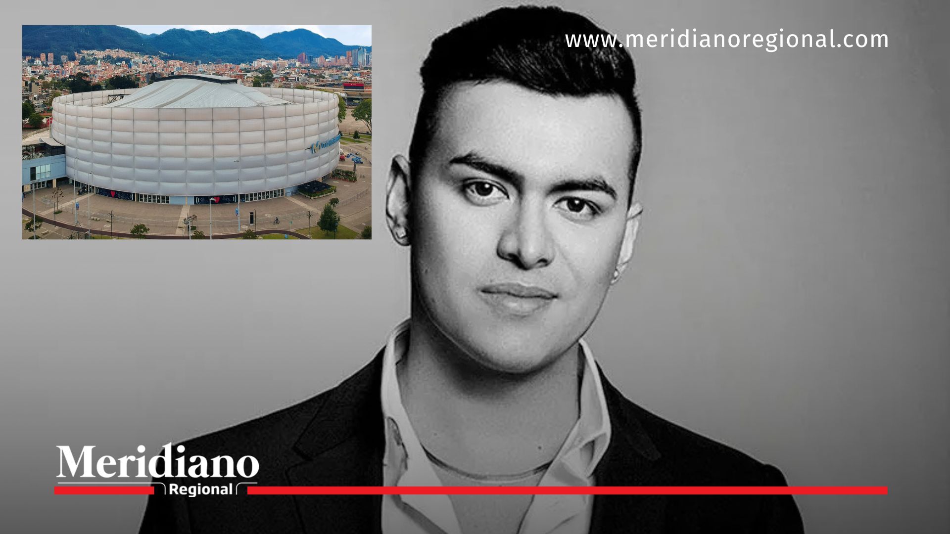 Imagen de referencia del Movistar Arena y retrato de Yeison Jiménez, escenario donde se realizará el homenaje póstumo al artista de música popular.