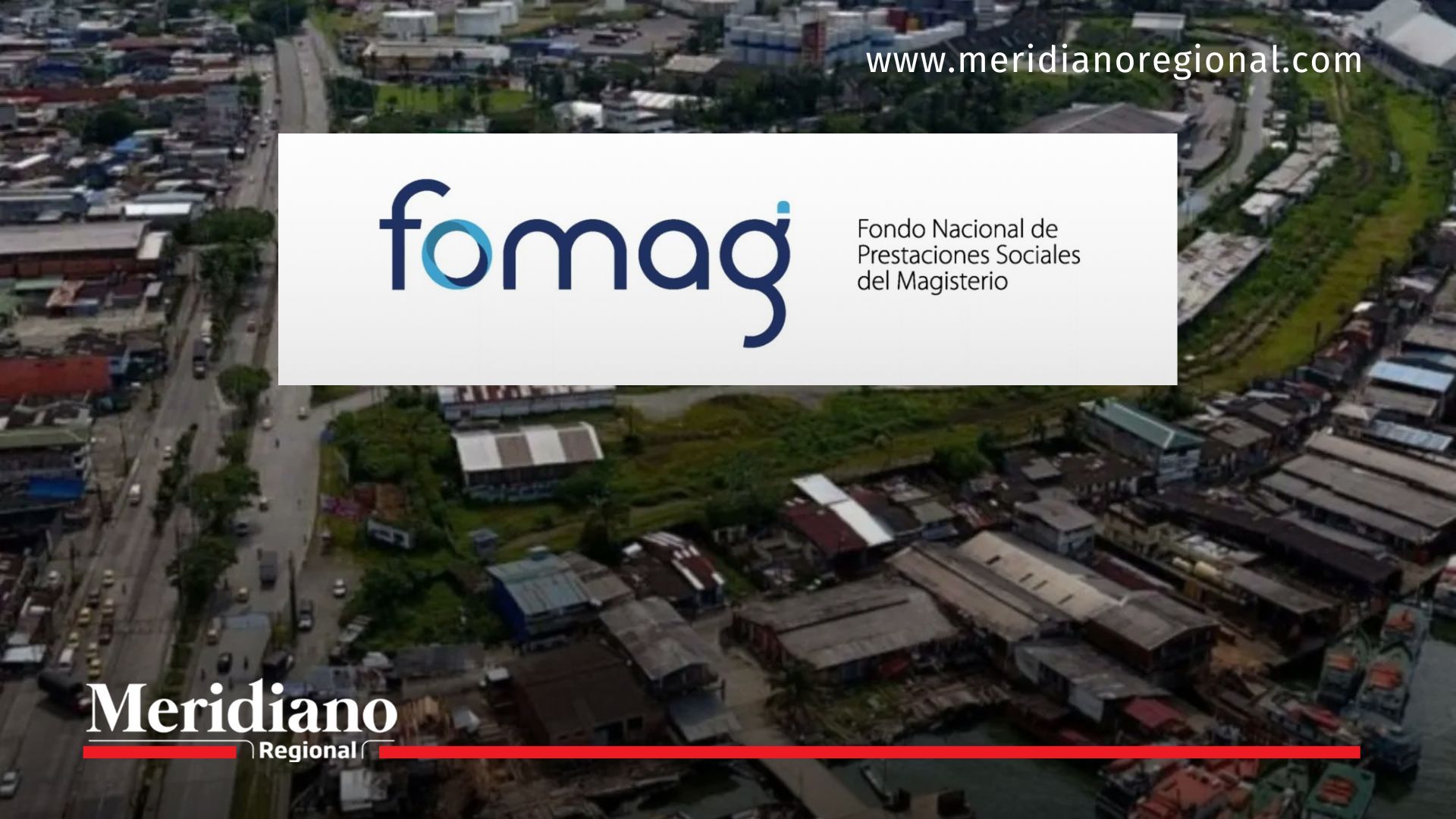 Panorámica de Buenaventura con logo del Fomag por secuestro de contratista en zona rural