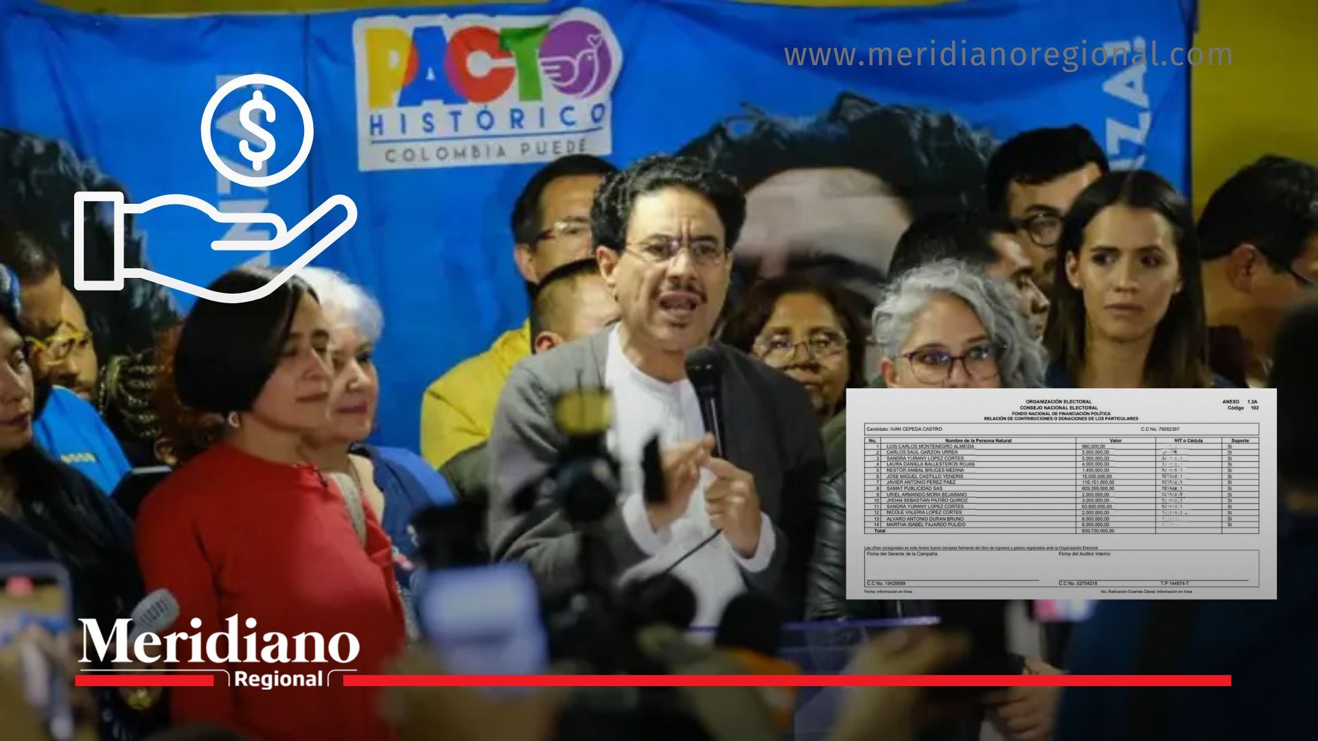 Iván Cepeda celebra su victoria en la consulta interna del Pacto Histórico, en medio del debate por los gastos y aportes reportados ante el Consejo Nacional Electoral.