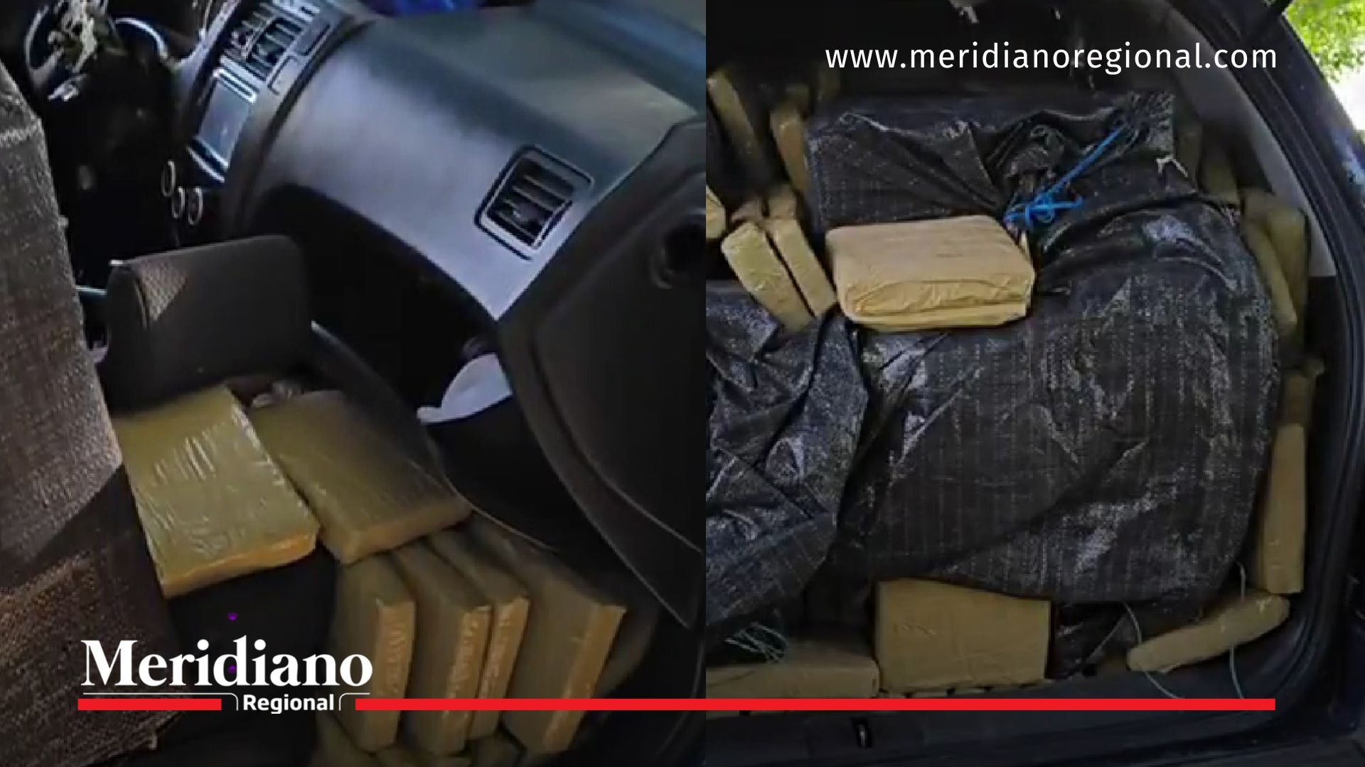 Imagen del vehículo en el que era transportada la marihuana incautada por la Policía Nacional en la vía Mojarras – Popayán, con destino final Ecuador.