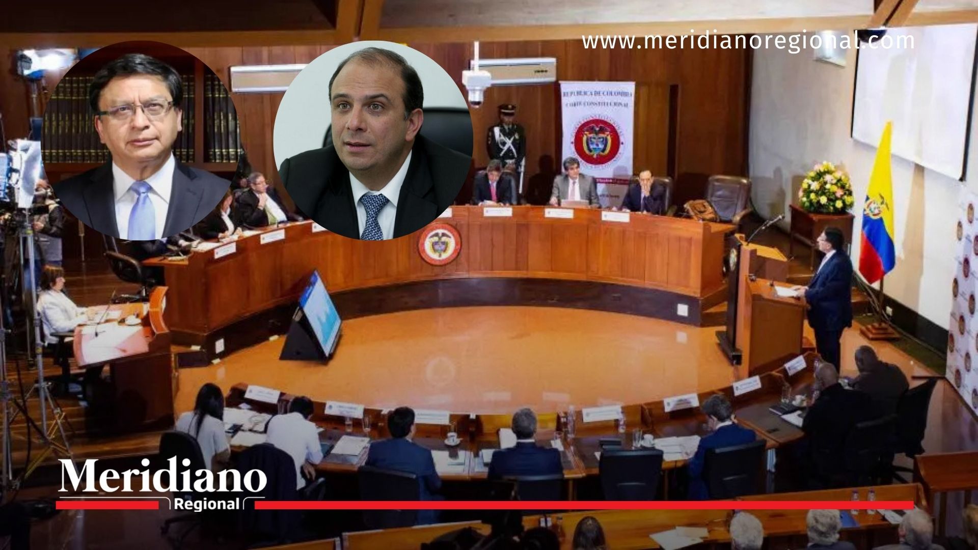 La Corte Constitucional analiza la posible suspensión provisional del decreto de emergencia económica del Gobierno Petro. En la imagen aparecen los magistrados Jorge Enrique Ibáñez y Carlos Camargo, protagonistas del debate jurídico.