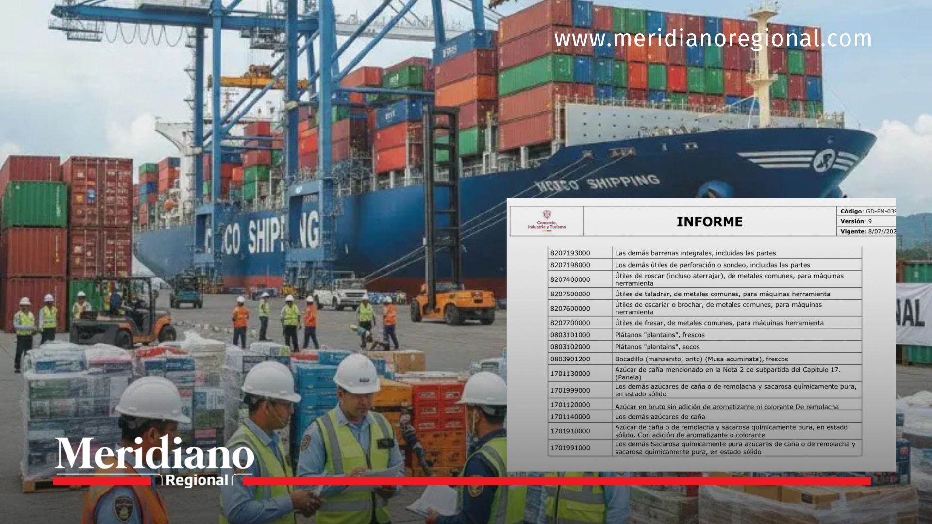 Arancel a productos ecuatorianos: puerto de Buenaventura y listado oficial de bienes que pagarán impuesto del 30 % en Colombia.