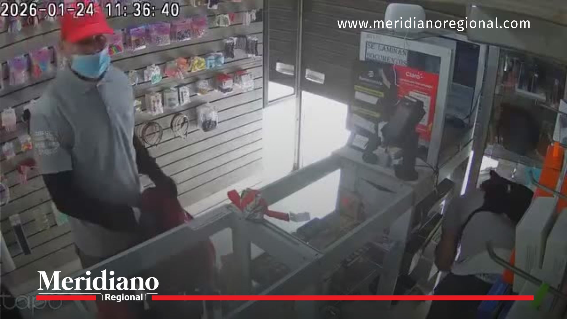 Hurto en Popayán captado en cámaras de seguridad en un comercio del barrio Villa del Norte.