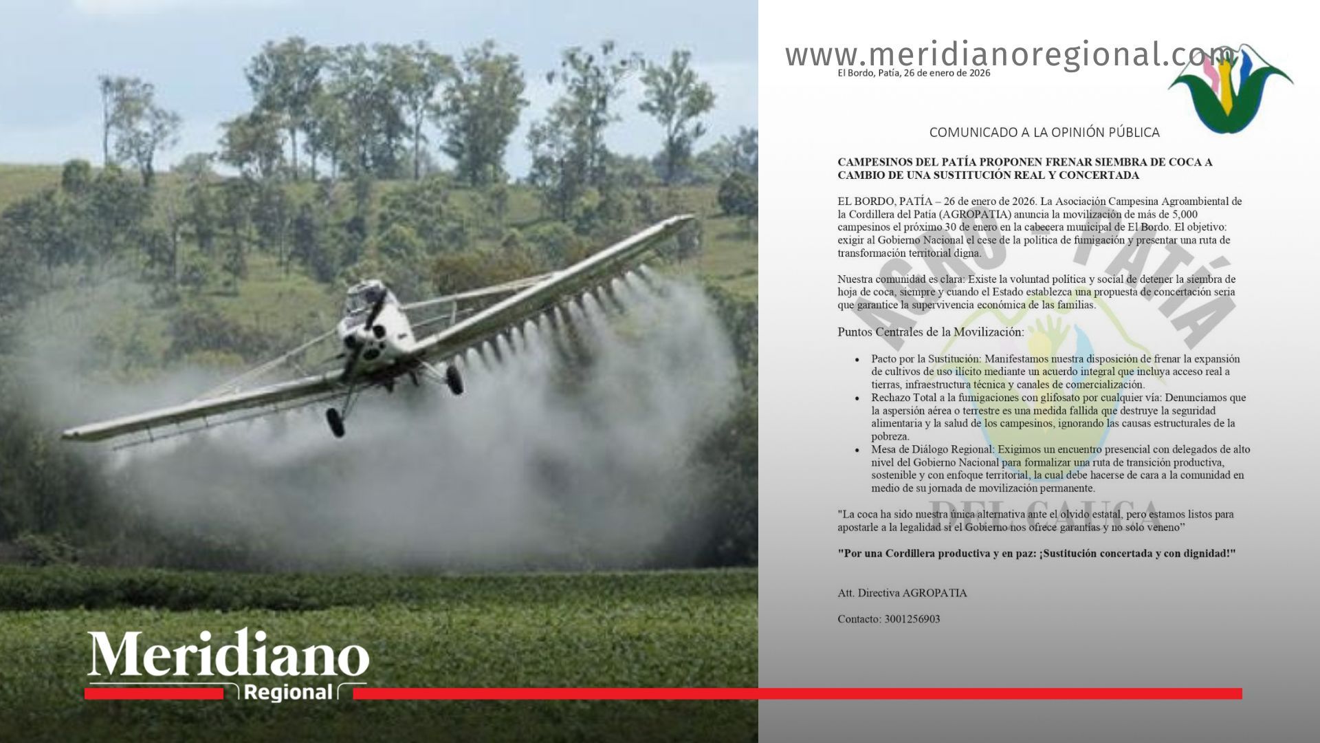 fumigaciones con glifosato en el Patía imagen de referencia de aspersión aérea