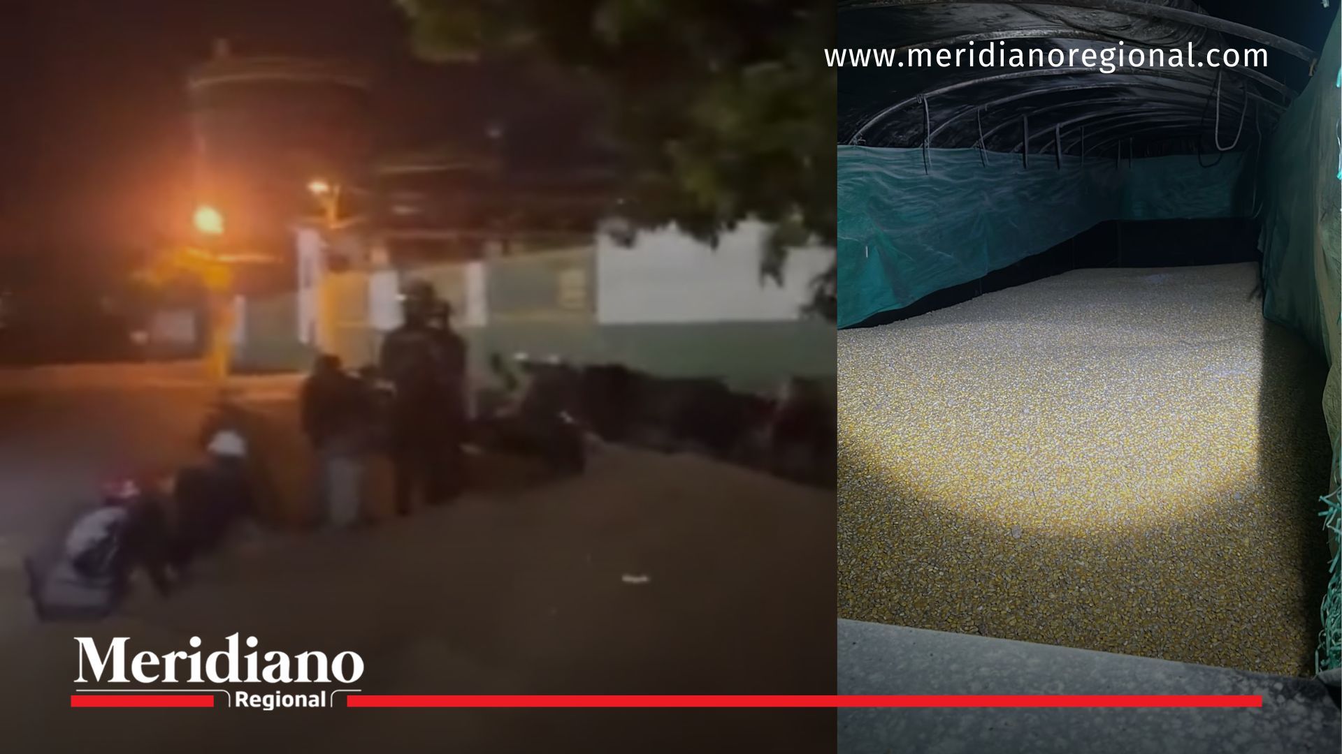 Aspecto del maíz tipo exportación que fue robado a un vehículo de carga en Buenaventura y posteriormente recuperado por la Policía Valle del Cauca.