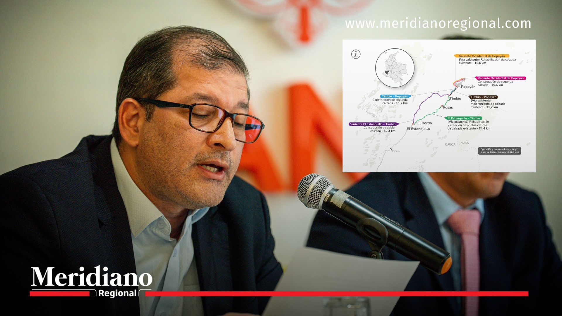 El presidente de la Agencia Nacional de Infraestructura durante la presentación oficial de la oferta para el Proyecto El Estanquillo – Popayán, en Bogotá.