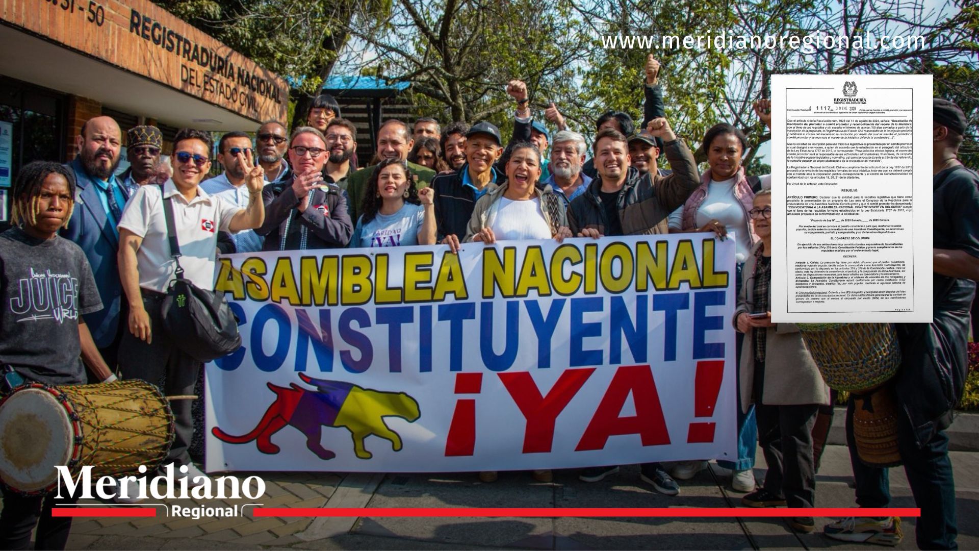 Integrantes del comité promotor celebran el aval de la Registraduría Nacional para la Asamblea Nacional Constituyente e inician la etapa de recolección de firmas.
