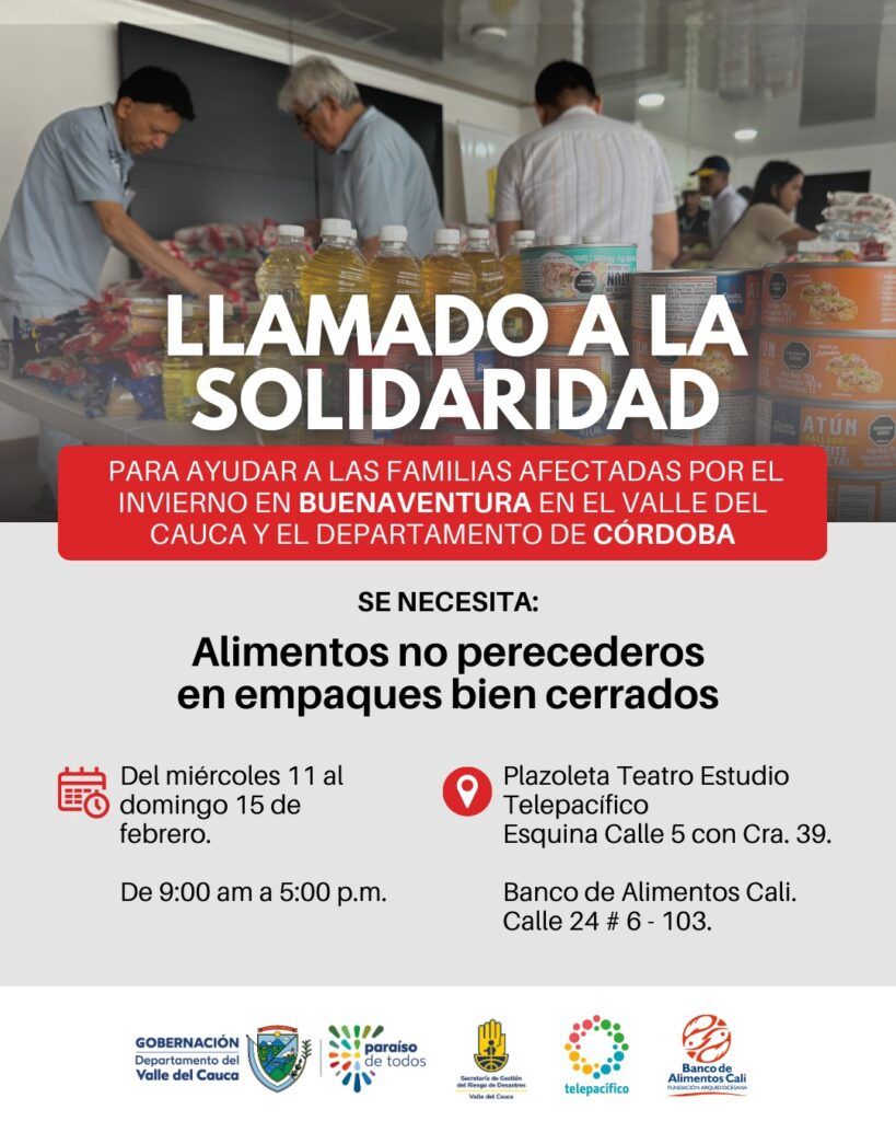 familias damnificadas en Buenaventura - campaña Banco de Alimentos Cali - emergencia por lluvias en Buenaventura