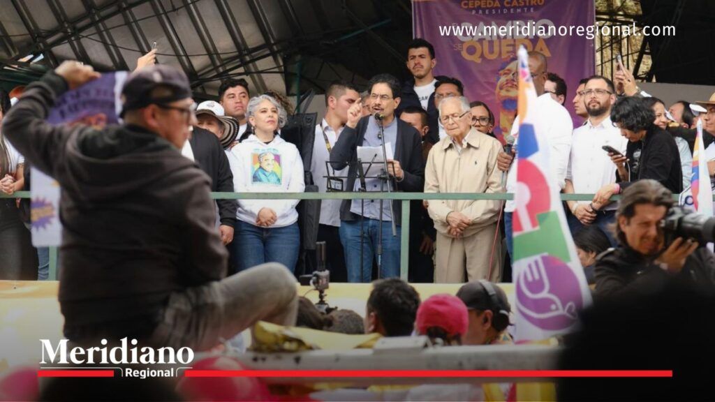CNE Iván Cepeda en acto político previo a decisión clave del Consejo Electoral - Meridiano Regional CNE Iván Cepeda durante discurso en Zipaquirá antes de decisión sobre consulta presidencial