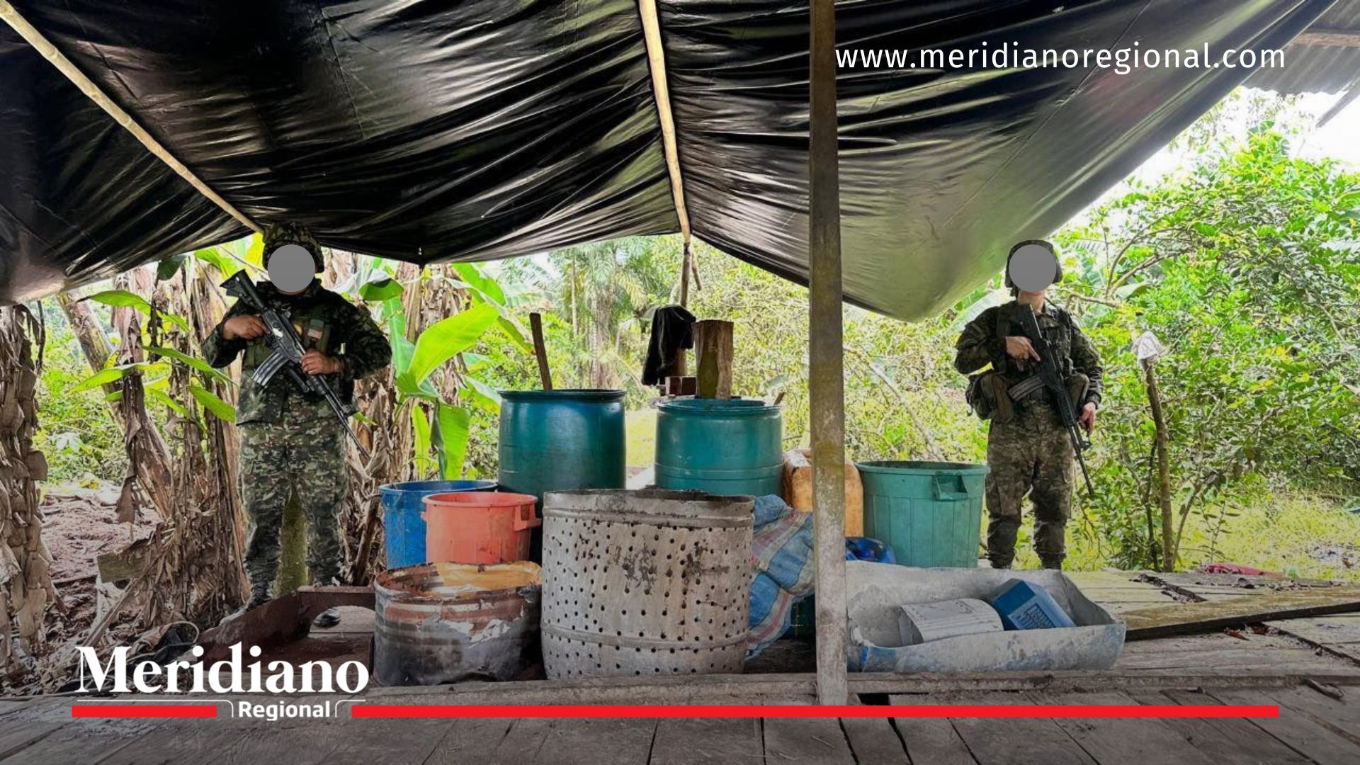 destrucción de laboratorios de droga en Nariño durante operativo militar