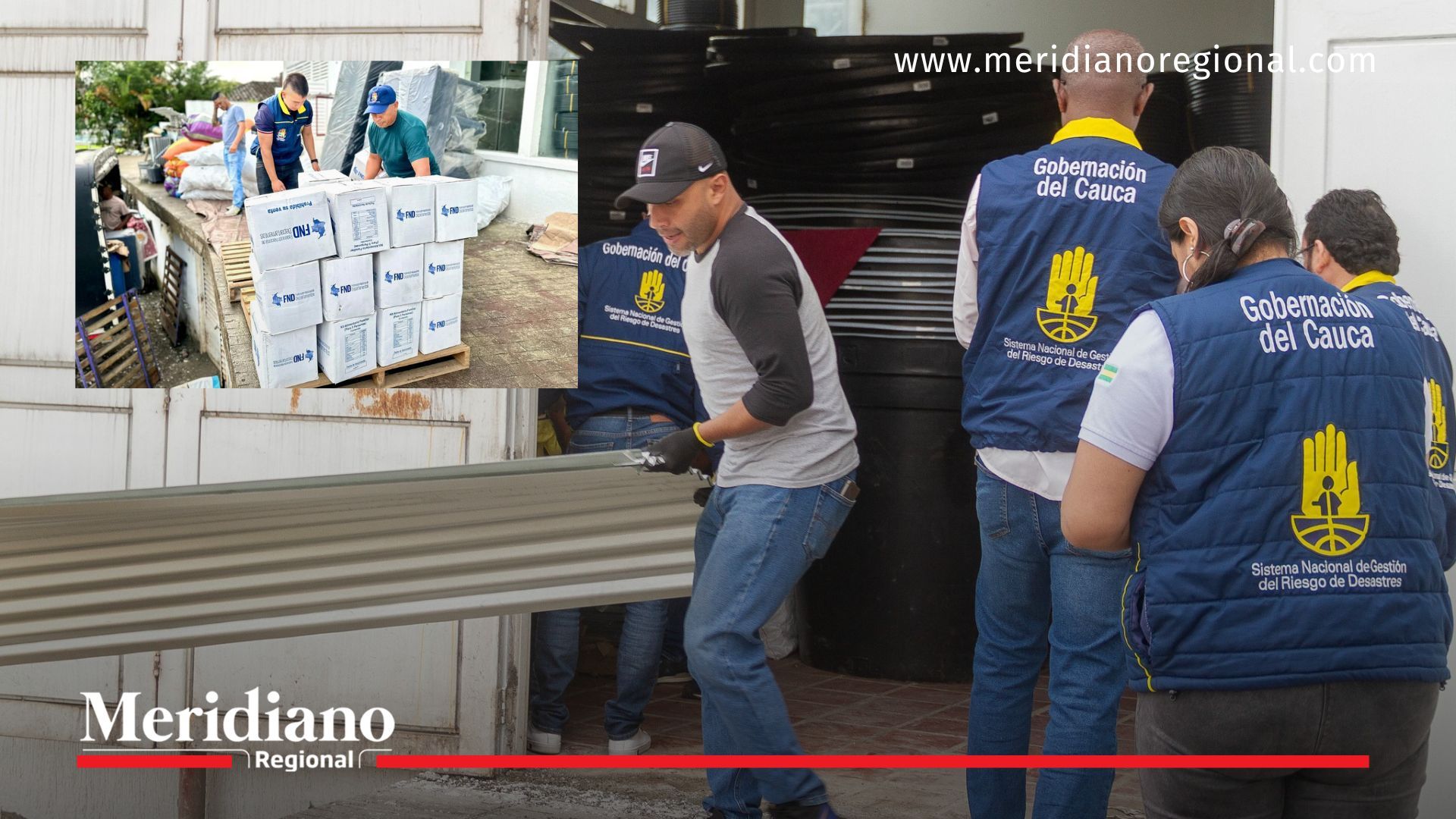 Personal de la Gobernación del Cauca participa en la logística y movilización de ayudas humanitarias para familias afectadas por la ola invernal en el Pacífico caucano.