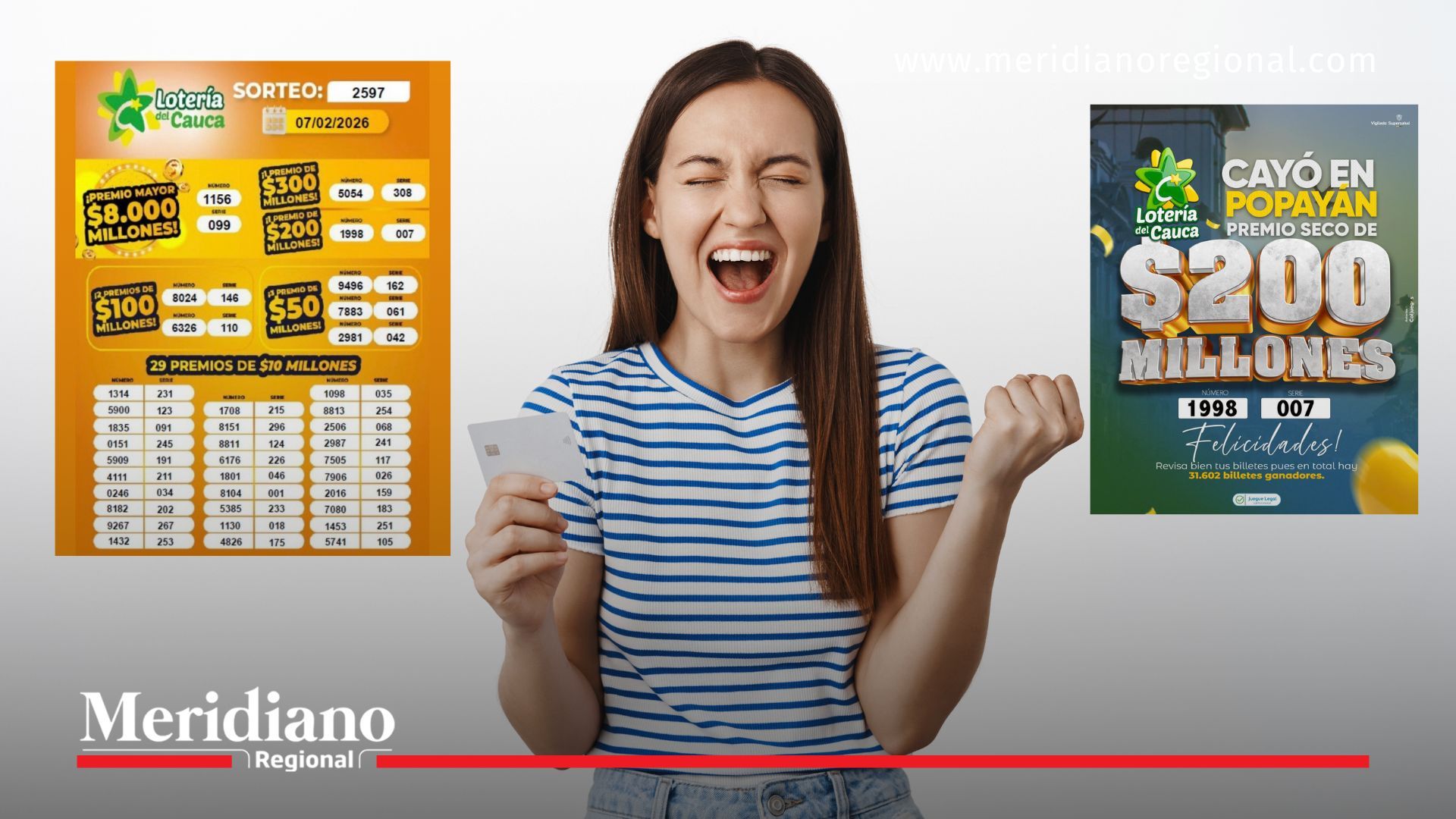 Resultados de la Lotería del Cauca con ganadores celebrando premios millonarios