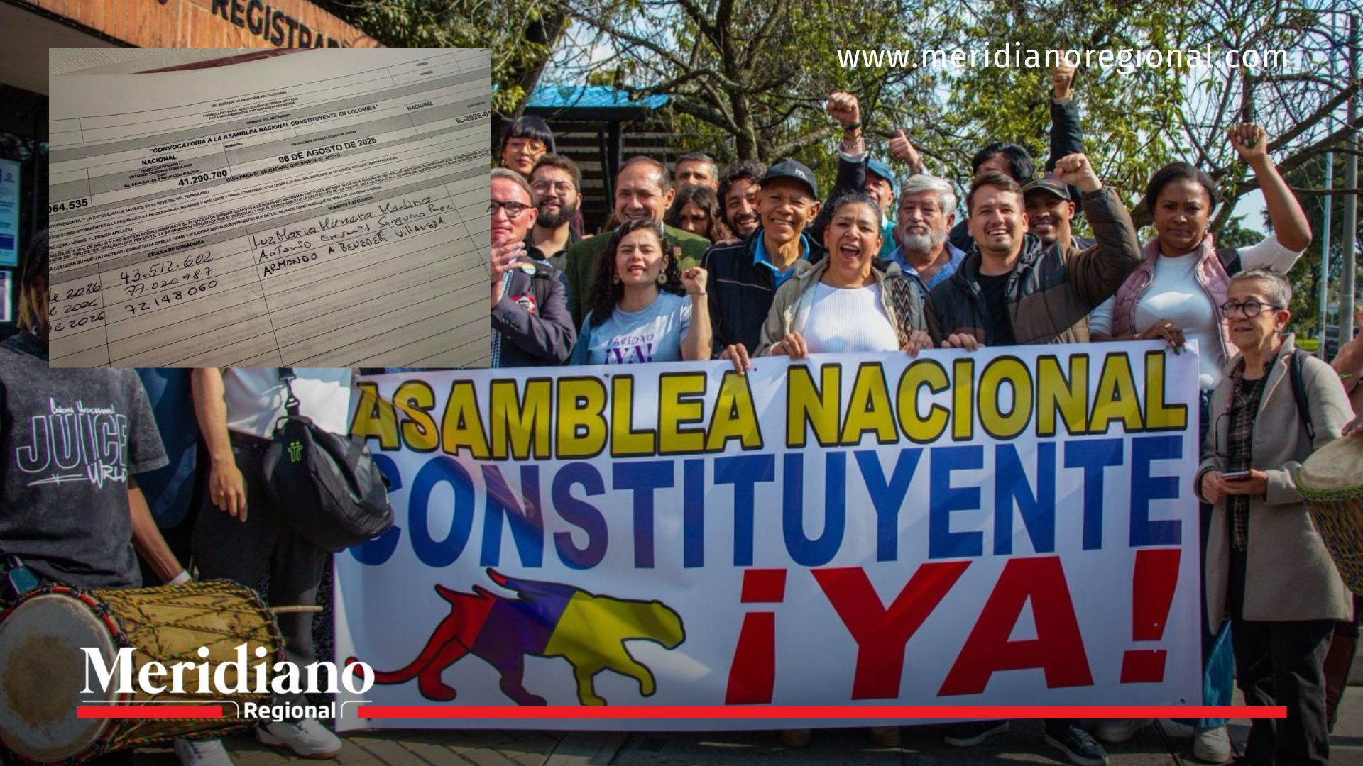 Miembros del comité promotor presentan las primeras firmas para la Asamblea Nacional Constituyente, entre ellas la del ministro Armando Benedetti.