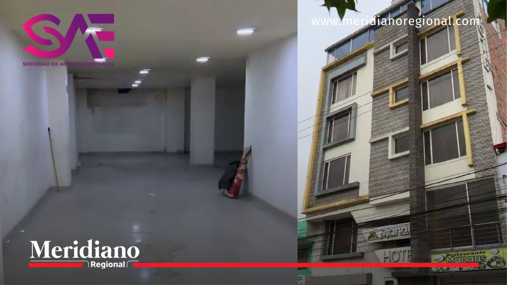 Interior y fachada del hotel incautado en Pasto ubicado en la Avenida IDEMA, entregado por la SAE a la Alcaldía para programas sociales y atención a víctimas.