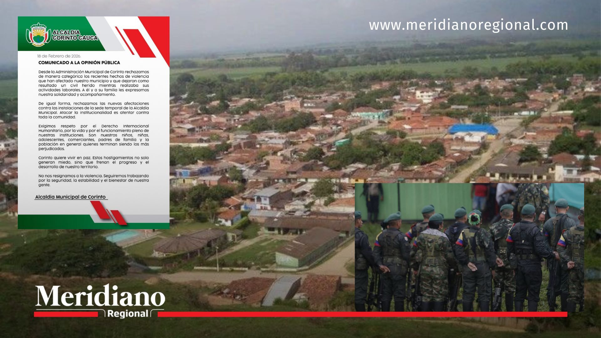 Hostigamiento en Corinto Cauca con ataque a estación de Policía y comunicado oficial de la Alcaldía Municipal