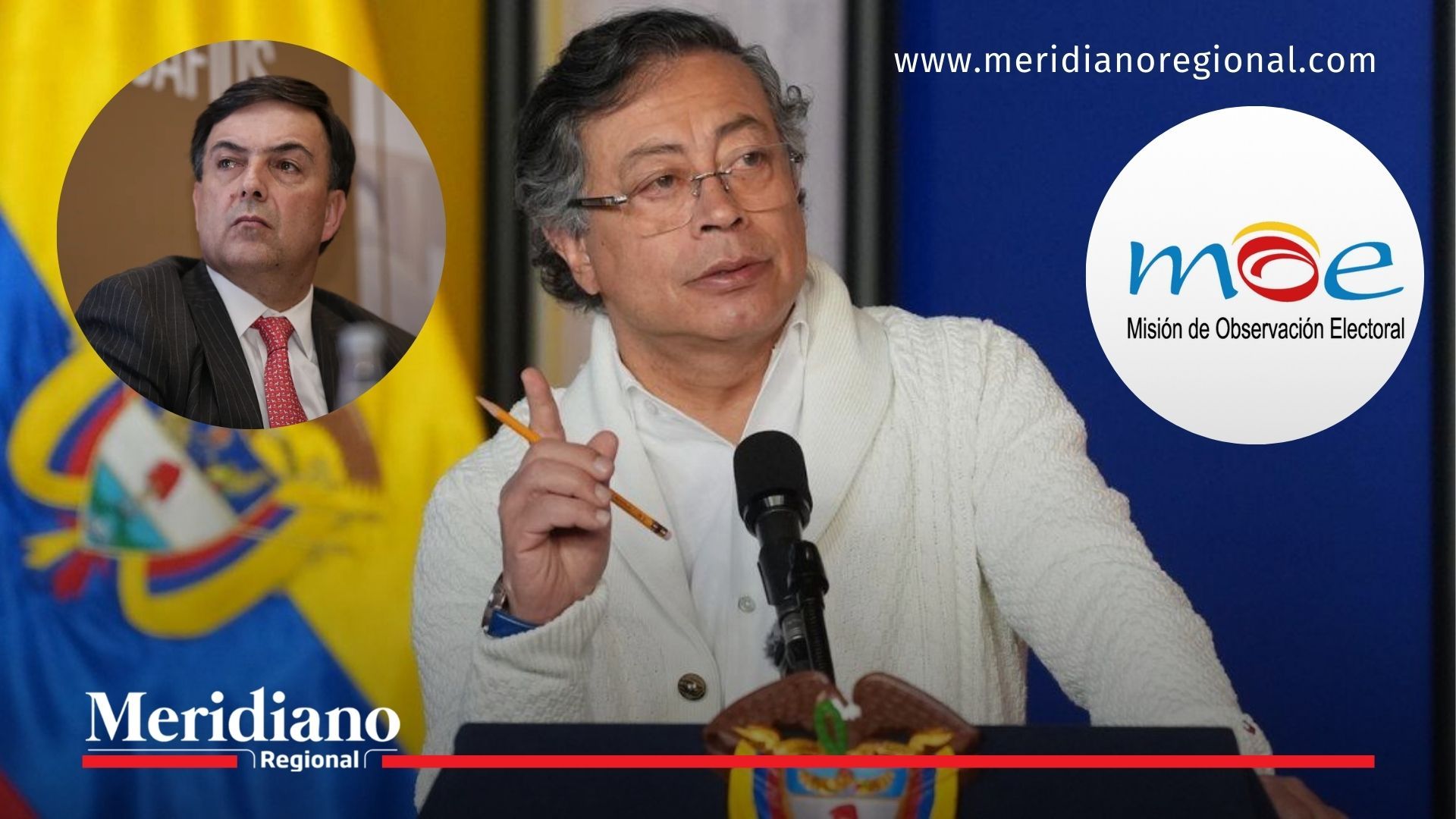 El presidente Gustavo Petro, el exregistrador Juan Carlos Galindo y la MOE en medio de la controversia por los formularios E-14 y el supuesto fraude electoral.