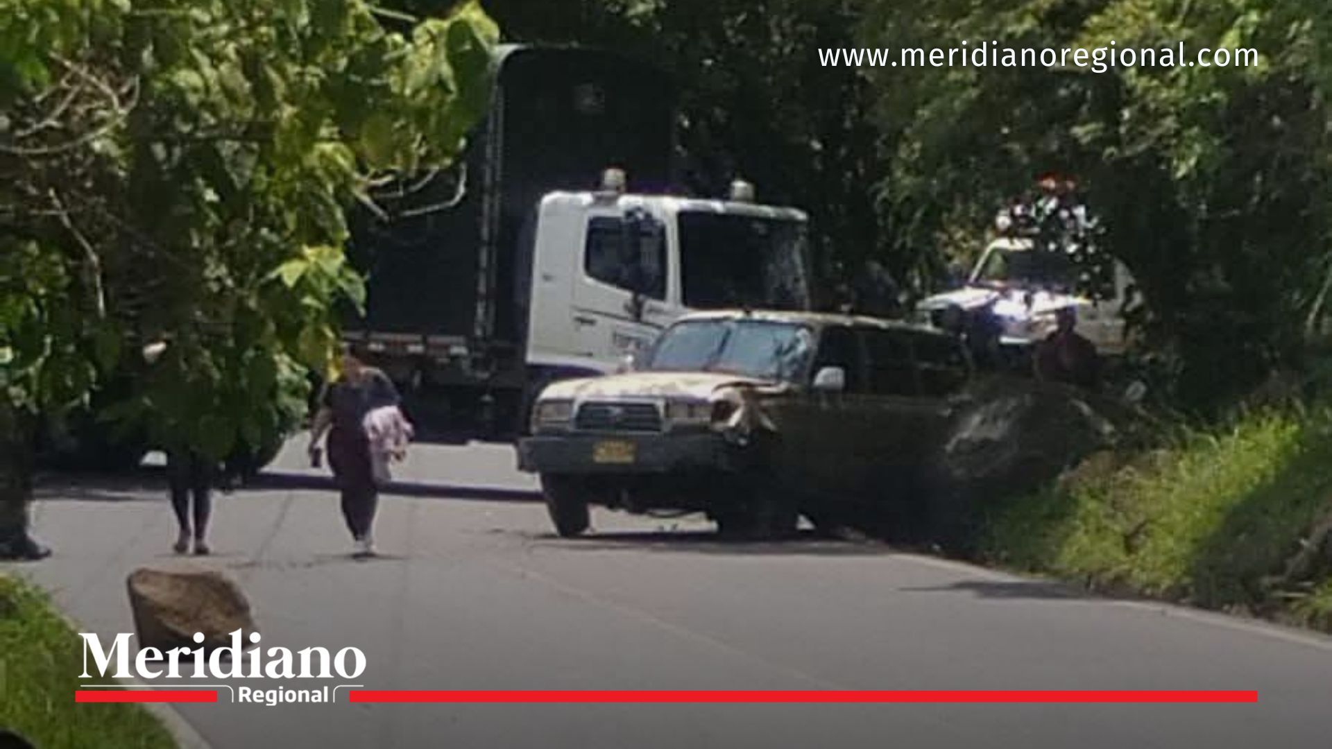 Vehículo de valores tras hurto a carro de valores en Patía en la vía Panamericana sector Piedra Sentada sur del Cauca