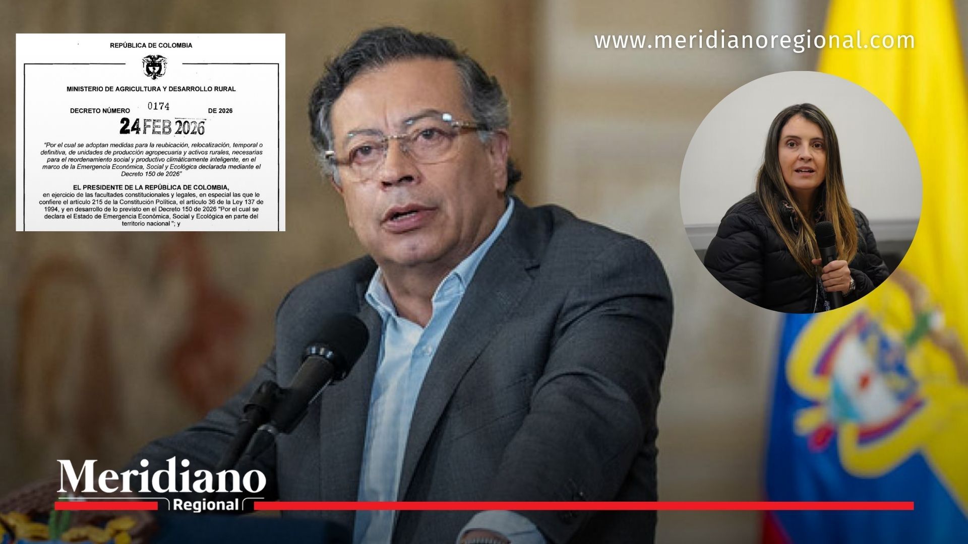 Gustavo Petro y Paloma Valencia en debate por la extinción de dominio exprés del Decreto 0174 de 2026 en Colombia.