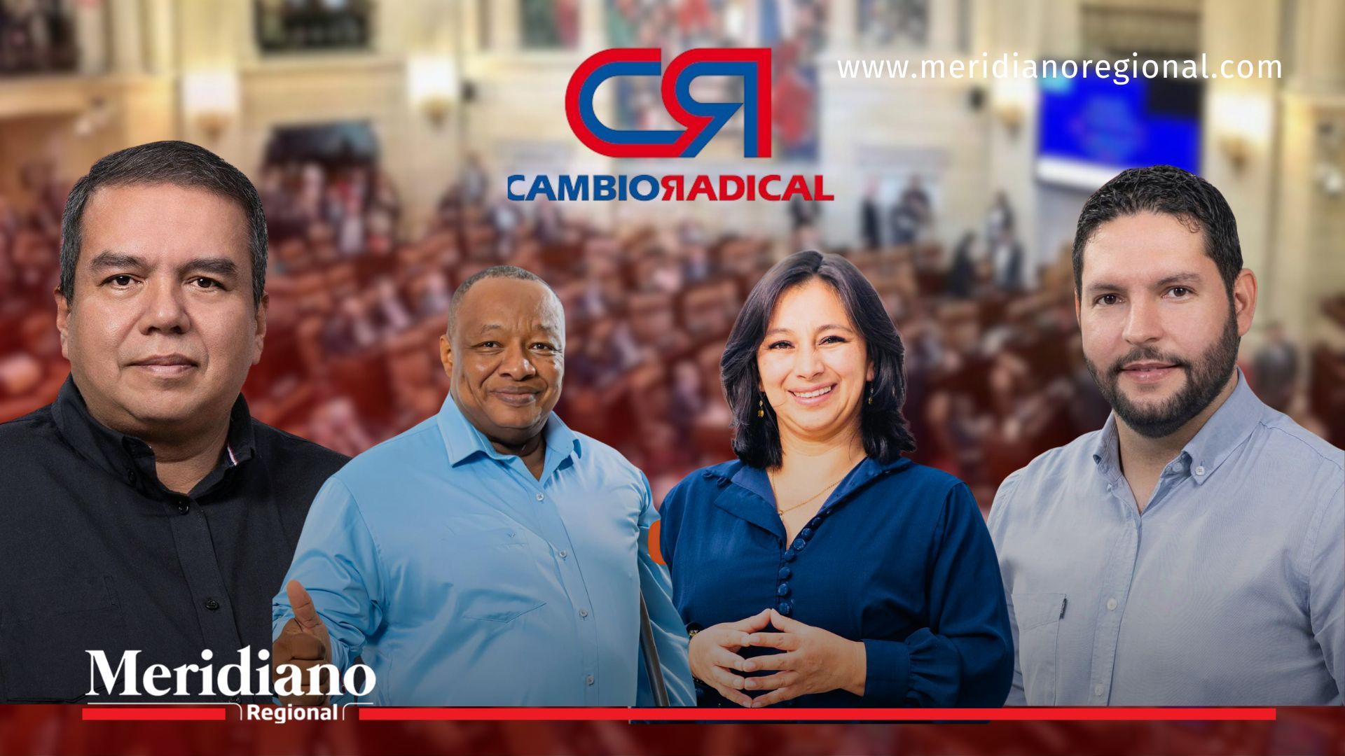 Aspirantes de Cambio Radical a la Cámara de Representantes del Cauca: Óscar Campo, Jesús Elver González, Rosalba Joaquí y Luis Miguel Zambrano.