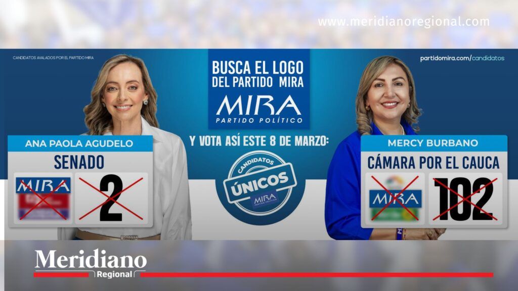 lyer del Partido MIRA con Ana Paola Agudelo y Mercy Burbano candidatas al Senado y Cámara por el Cauca