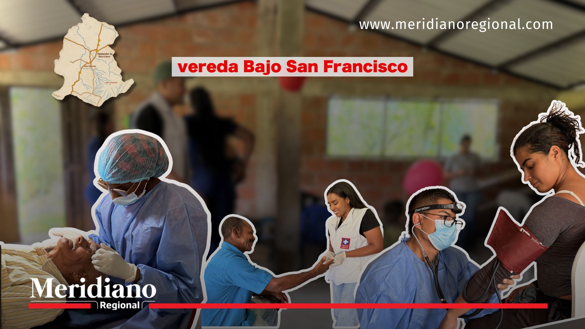 Profesionales de la salud brindan atención médica durante jornada integral en la vereda Bajo San Francisco, Santander de Quilichao.