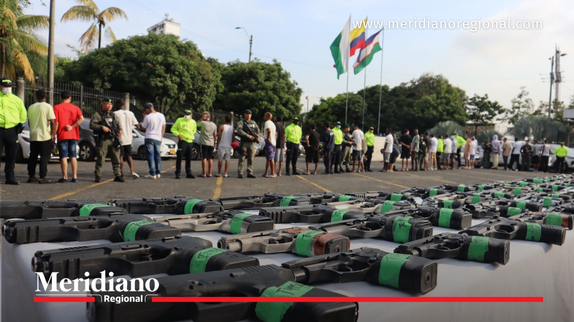Armas incautadas en Cali durante operativos de la estrategia de seguridad en Cali 2026 con capturas y allanamientos.